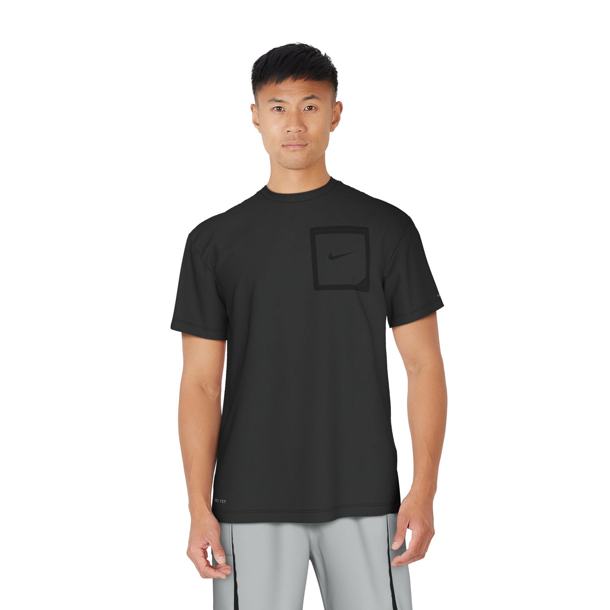 Nike Swim Men's Short Sleeve Hydroguard Tek Pocket Tee - BLACK Thumbnail View 1
