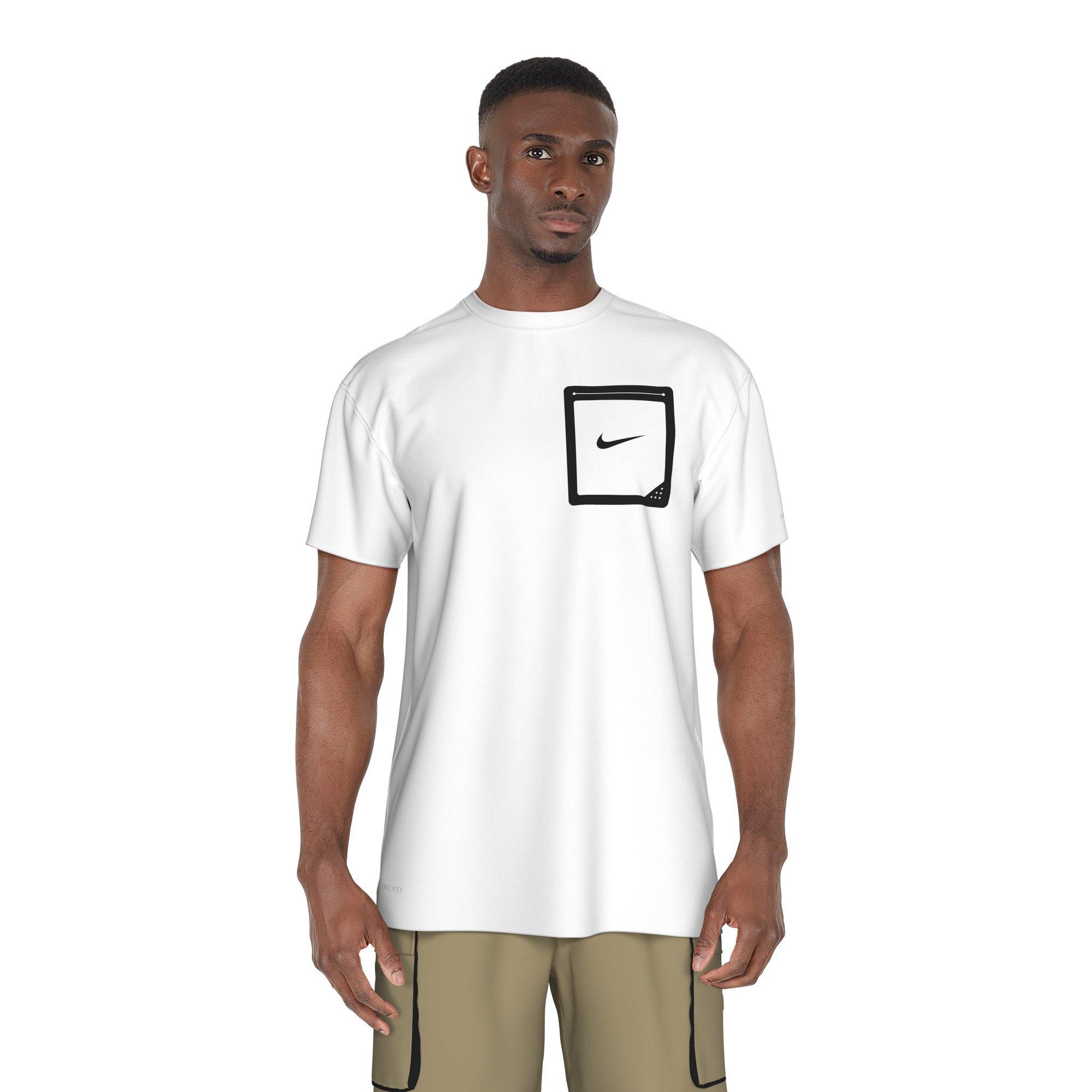 Nike Swim Men's Short Sleeve Hydroguard Tek Pocket Tee - WHITE Thumbnail View 1