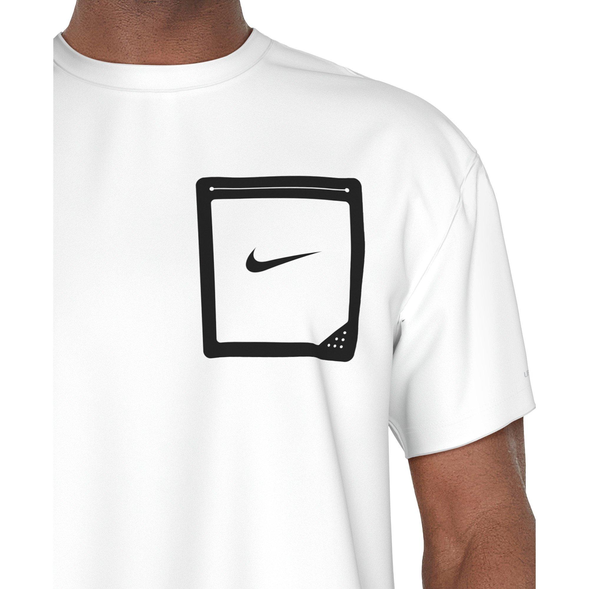 Nike Swim Men's Short Sleeve Hydroguard Tek Pocket Tee - WHITE Thumbnail View 4