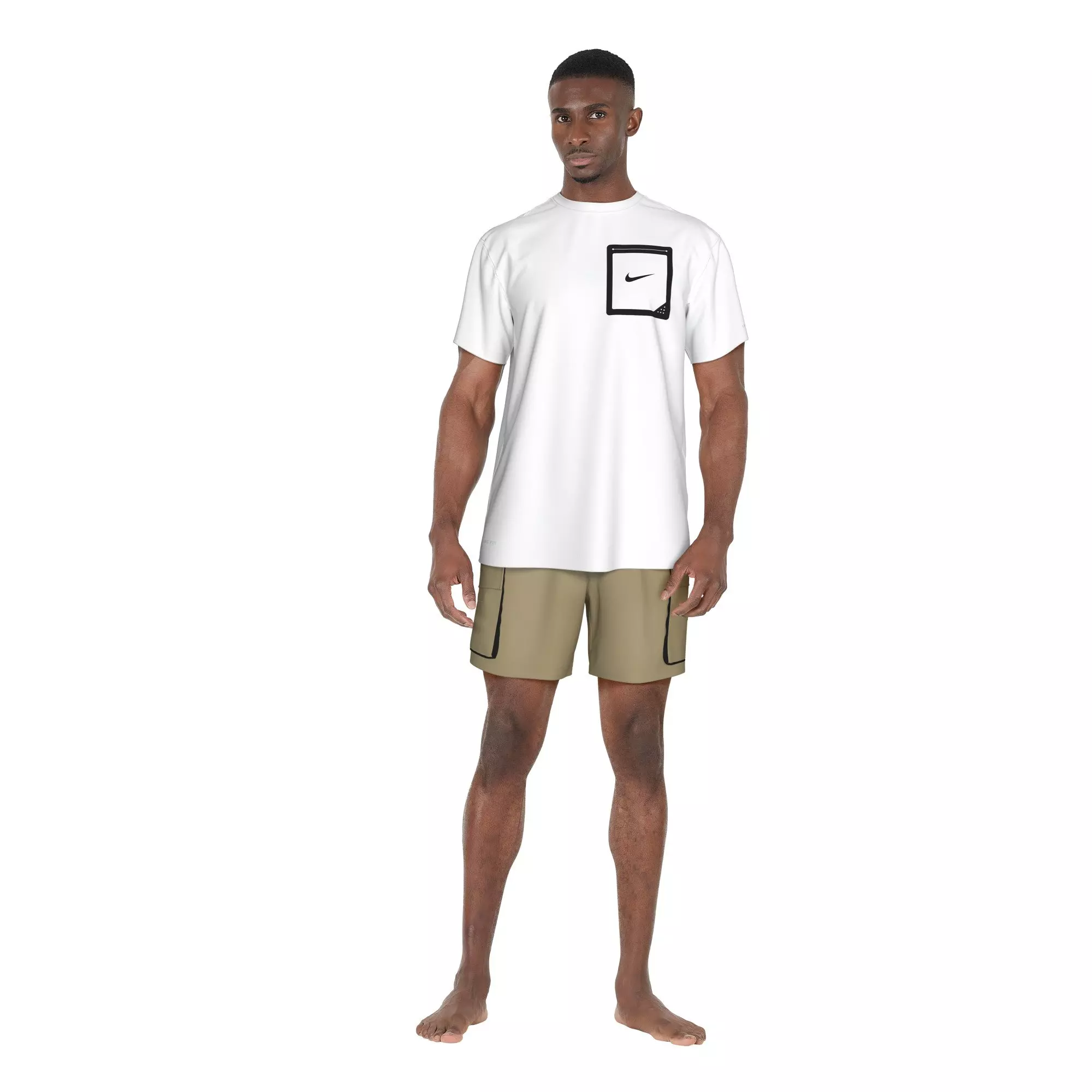 Nike Swim Men's Short Sleeve Hydroguard Tek Pocket Tee - WHITE