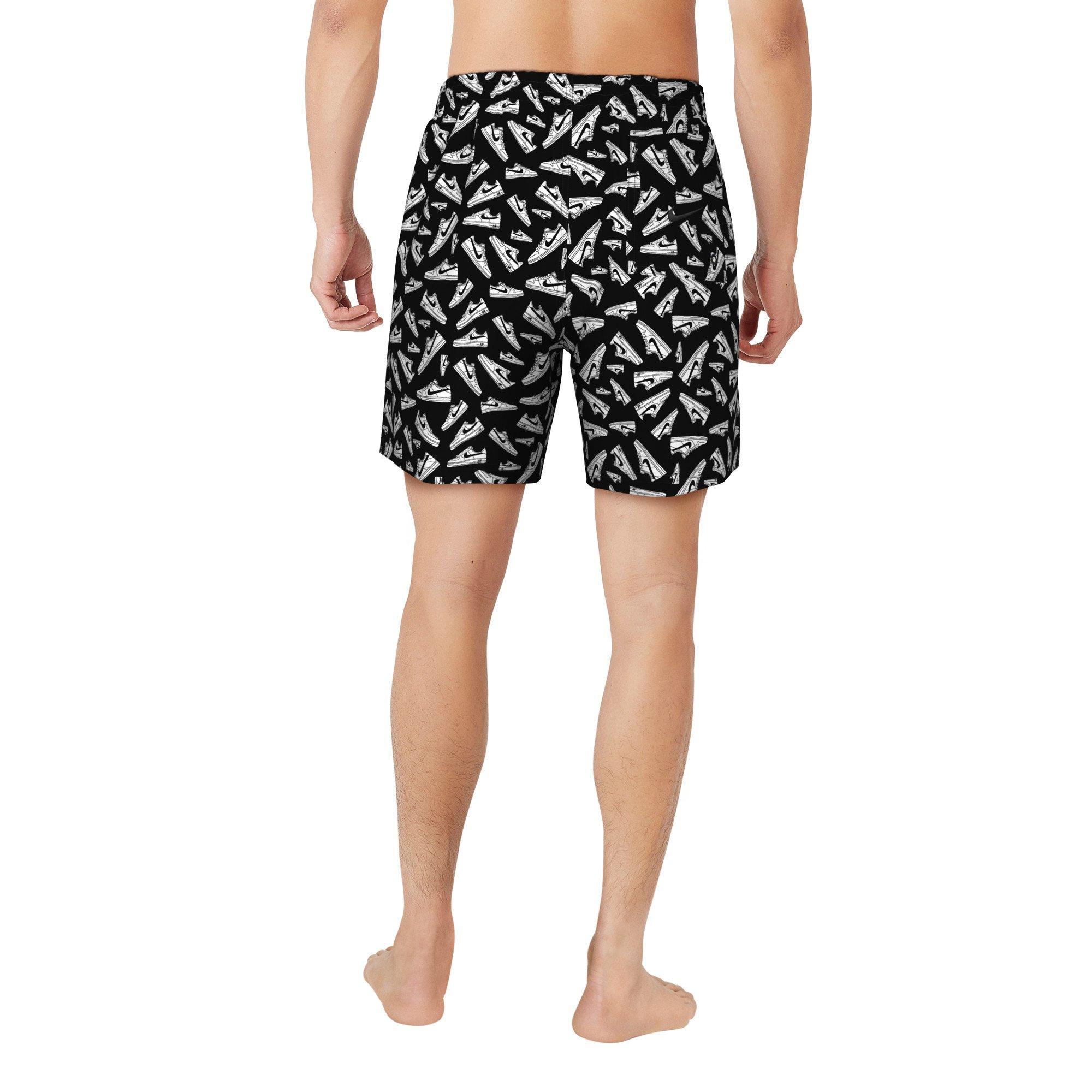 Nike Swim Men's Tossed Sneakers 7" Volley Shorts - BLACK Thumbnail View 2