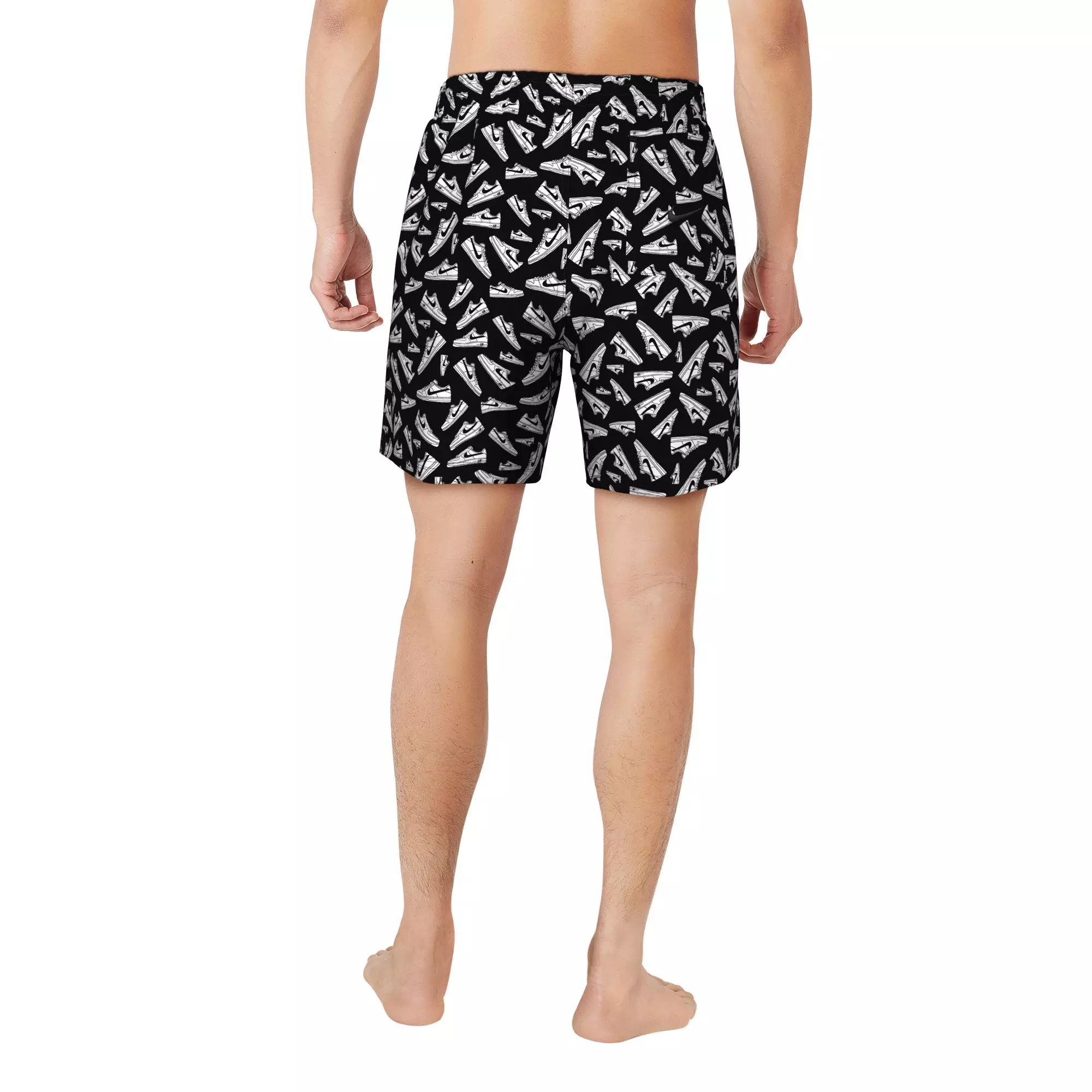 Nike Swim Men's Tossed Sneakers 7" Volley Shorts - BLACK