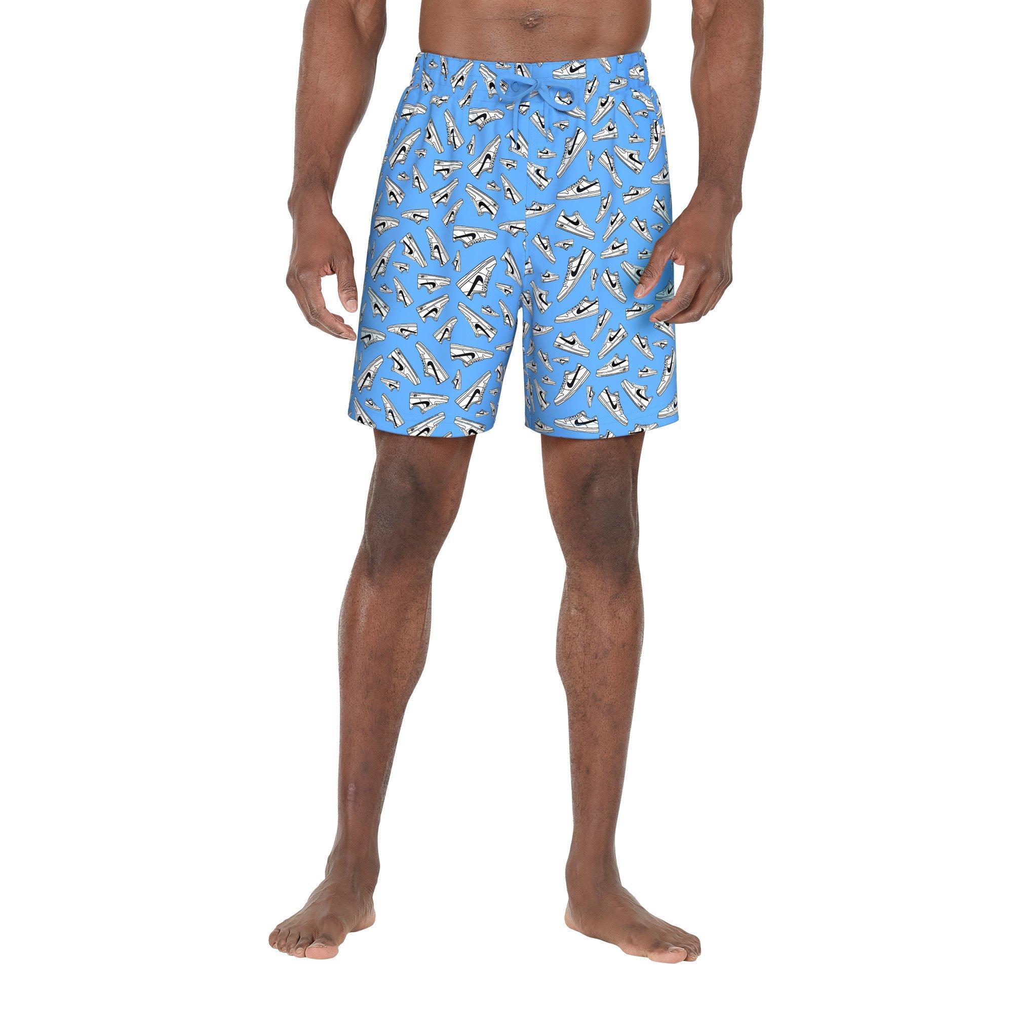 Nike Swim Men's Tossed Sneakers 7" Volley Shorts - BLUE Thumbnail View 1