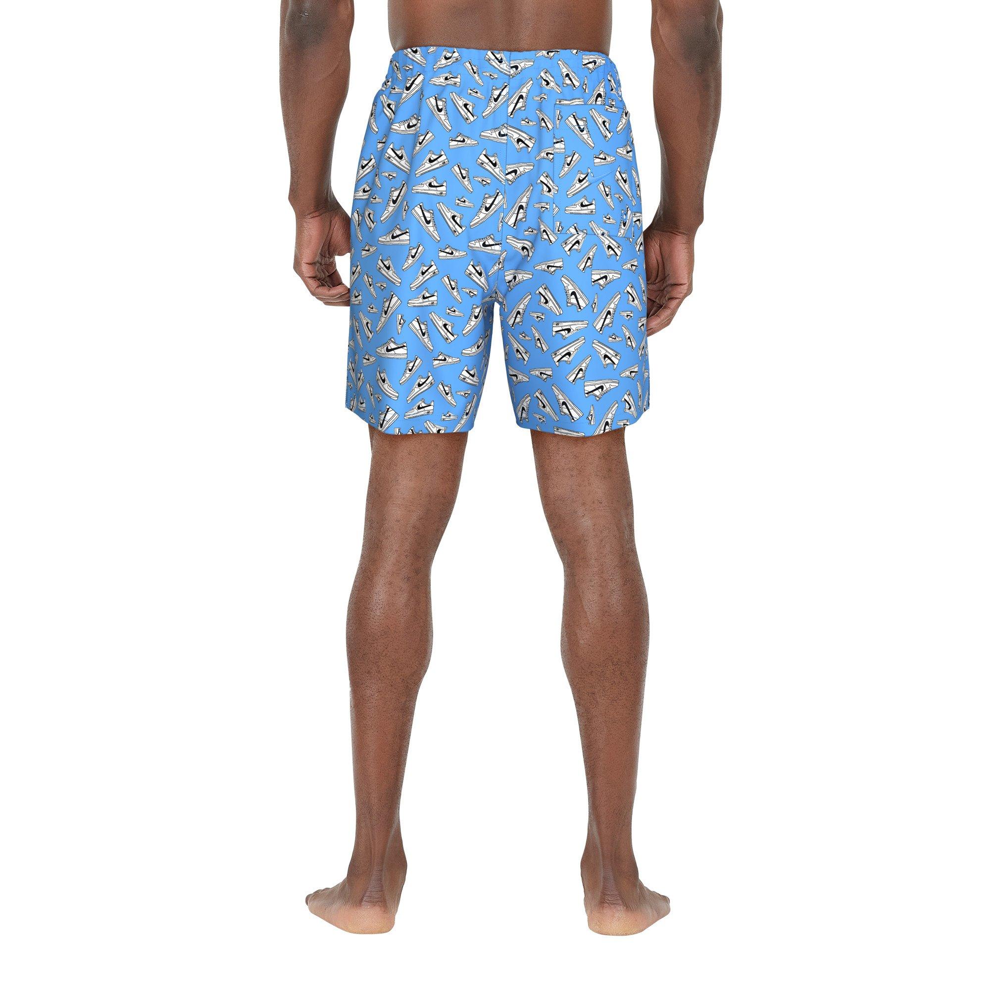 Nike Swim Men's Tossed Sneakers 7" Volley Shorts - BLUE Thumbnail View 2