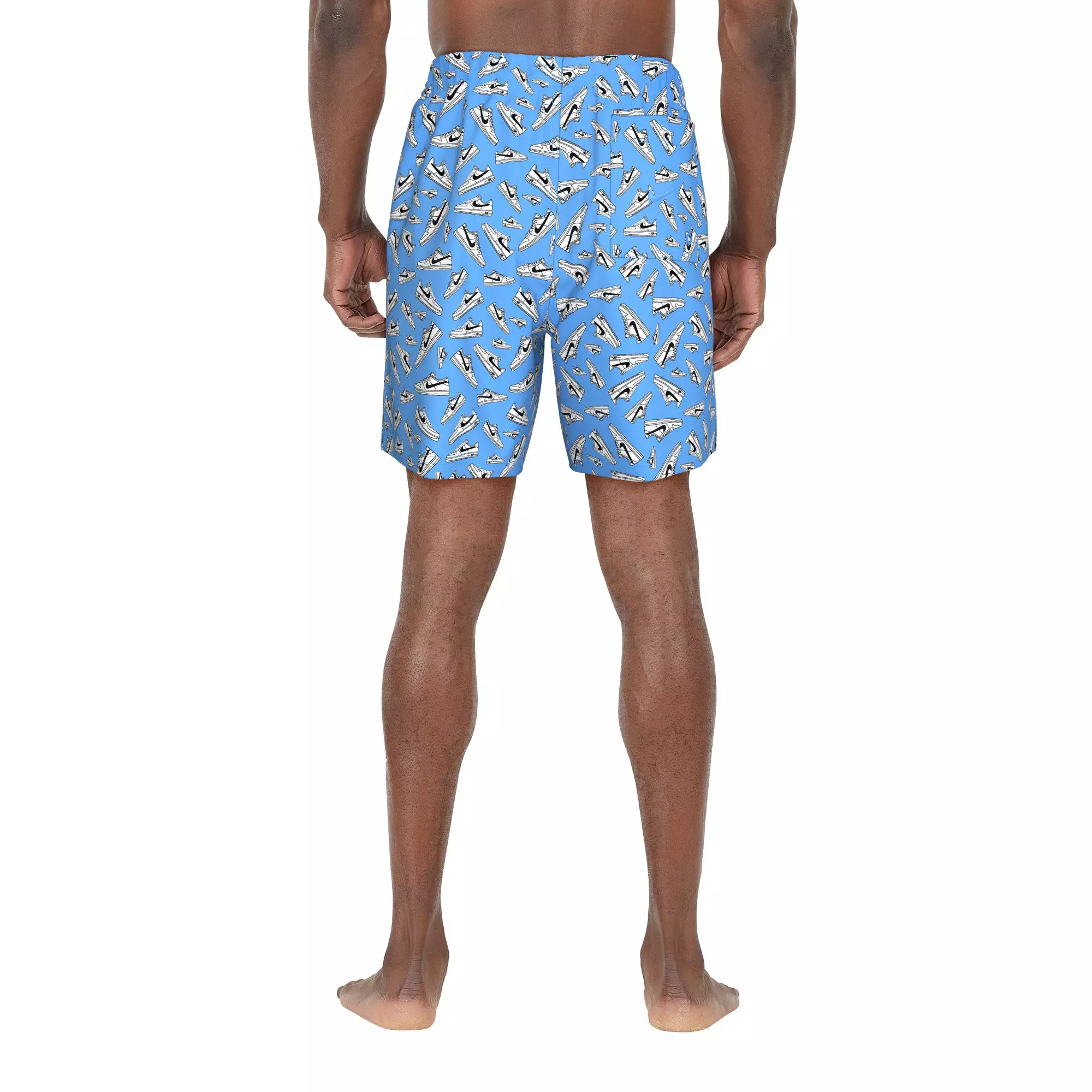 Nike Swim Men's Tossed Sneakers 7" Volley Shorts - BLUE