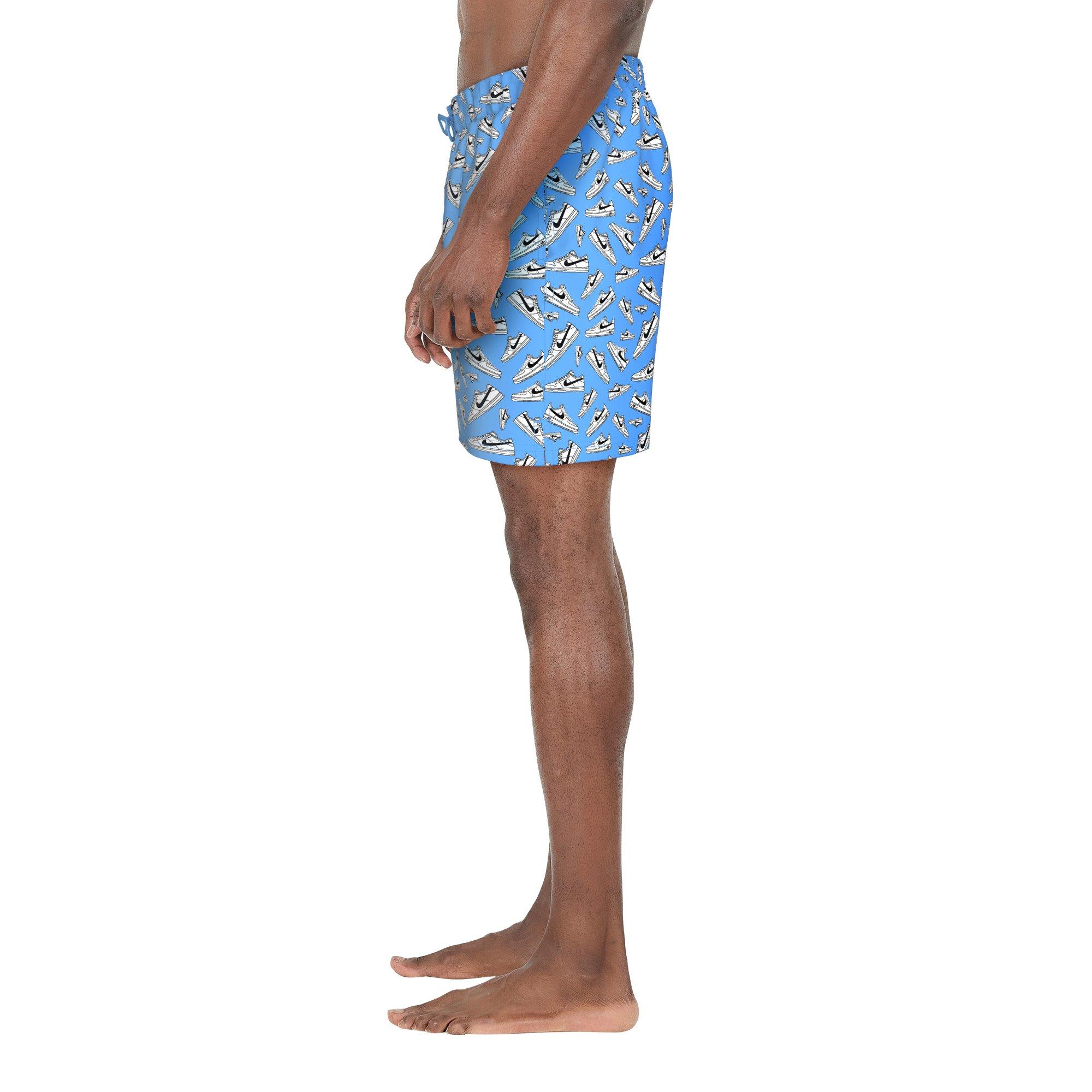 Nike Swim Men's Tossed Sneakers 7" Volley Shorts - BLUE Thumbnail View 3