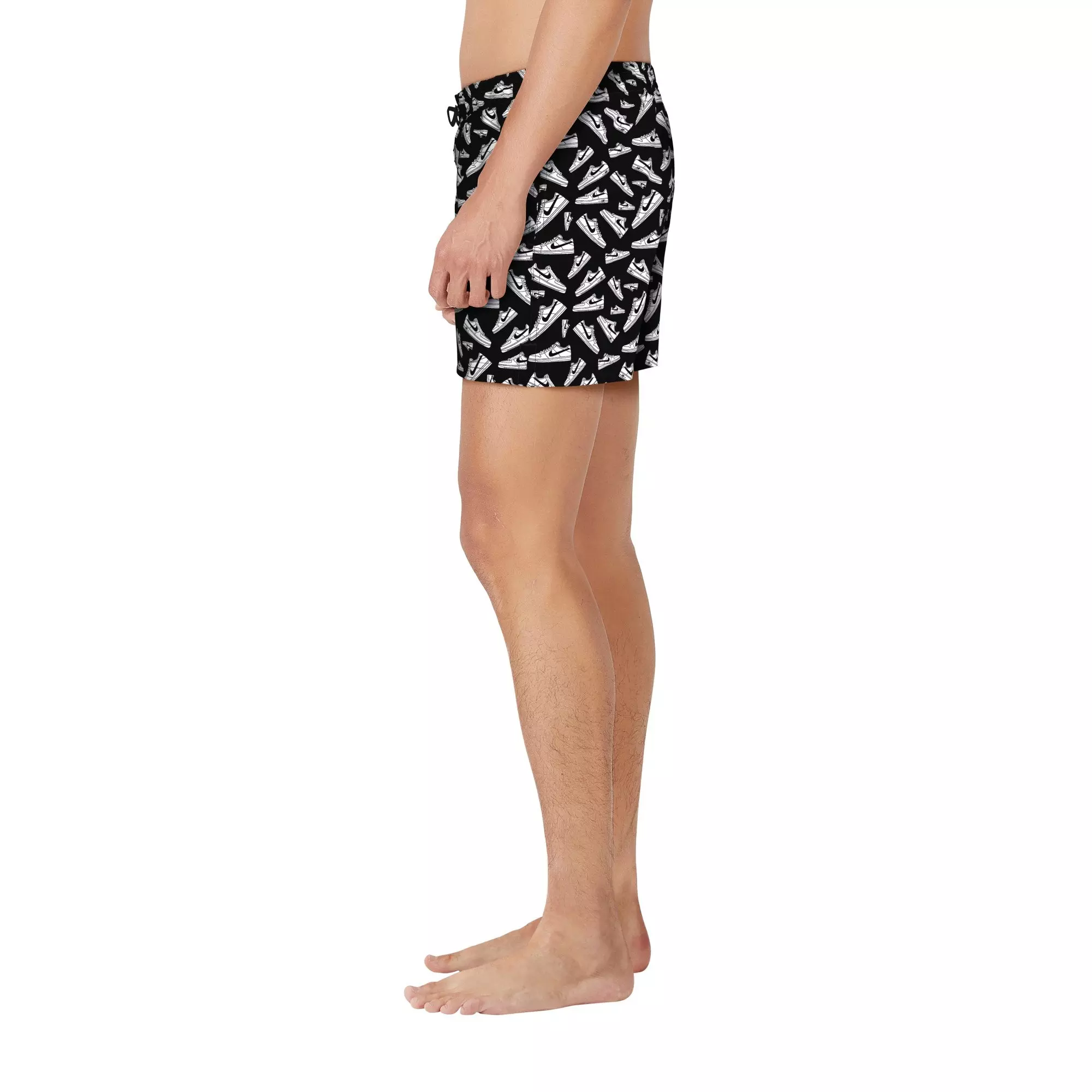Nike Swim Men's Tossed Sneakers 5" Volley Shorts - BLACK