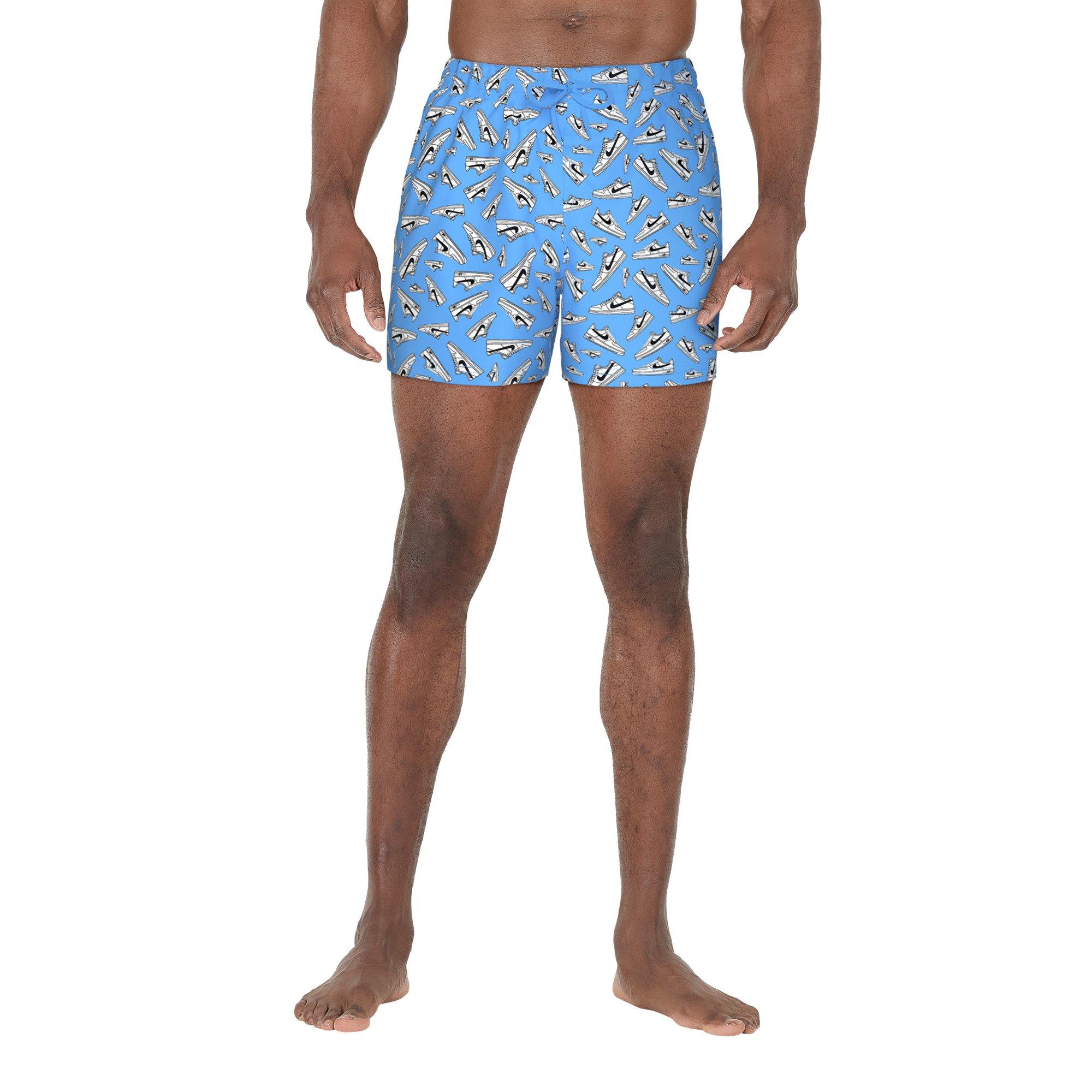 Nike Swim Men's Tossed Sneakers 5" Volley Shorts - BLUE Thumbnail View 1