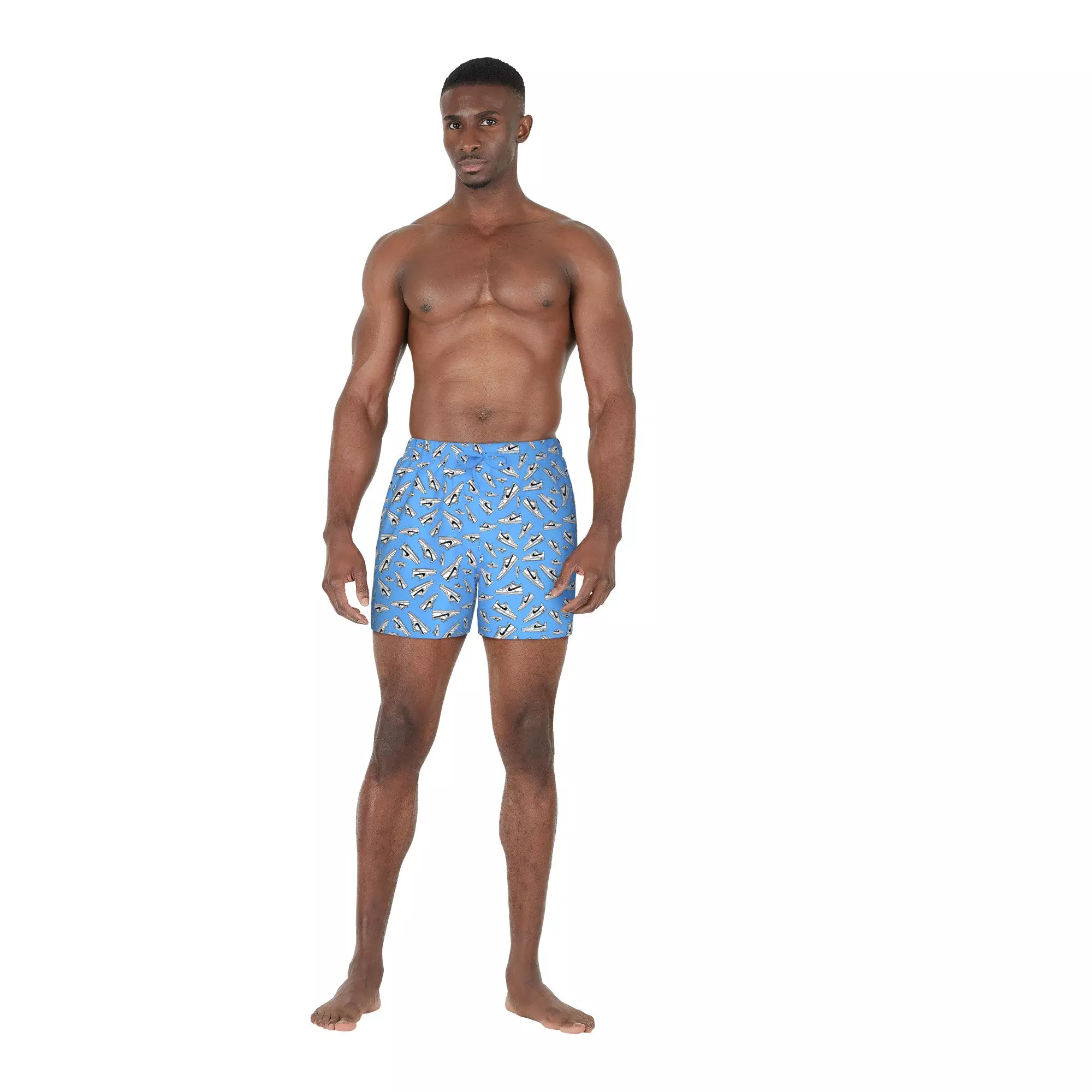 Nike Swim Men's Tossed Sneakers 5" Volley Shorts - BLUE