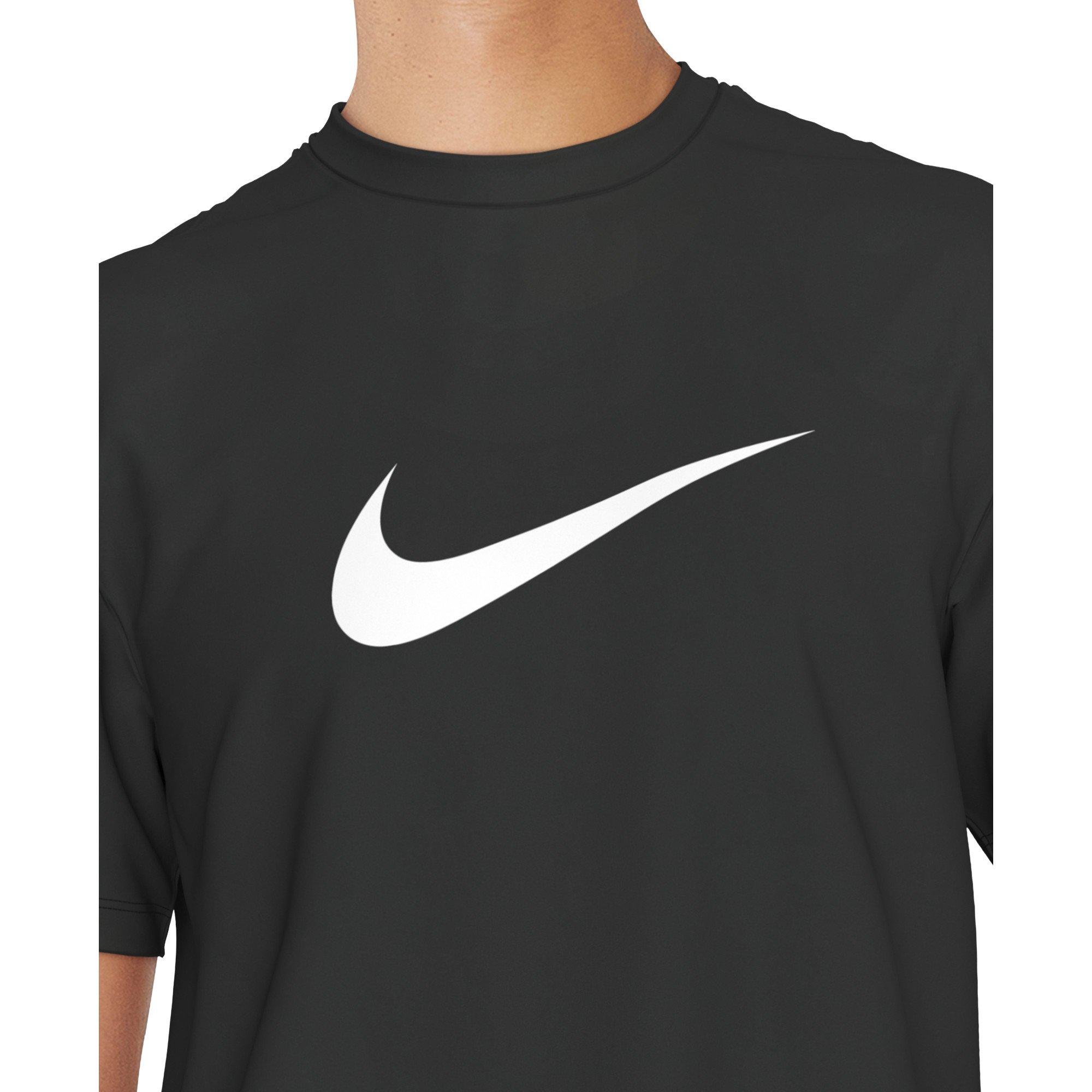Nike Swim Men's Short Sleeve Hydroguard Specs T-Shirt - BLACK Thumbnail View 4