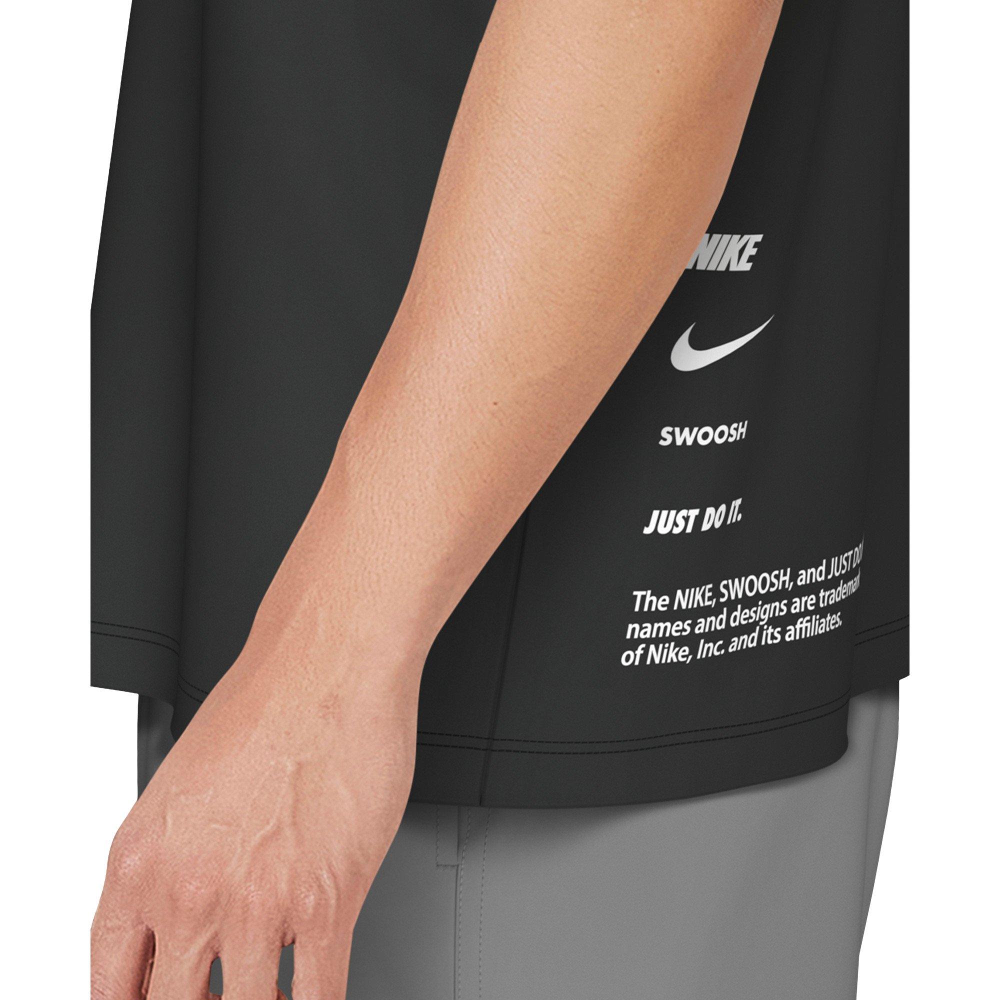 Nike Swim Men's Short Sleeve Hydroguard Specs T-Shirt - BLACK Thumbnail View 6