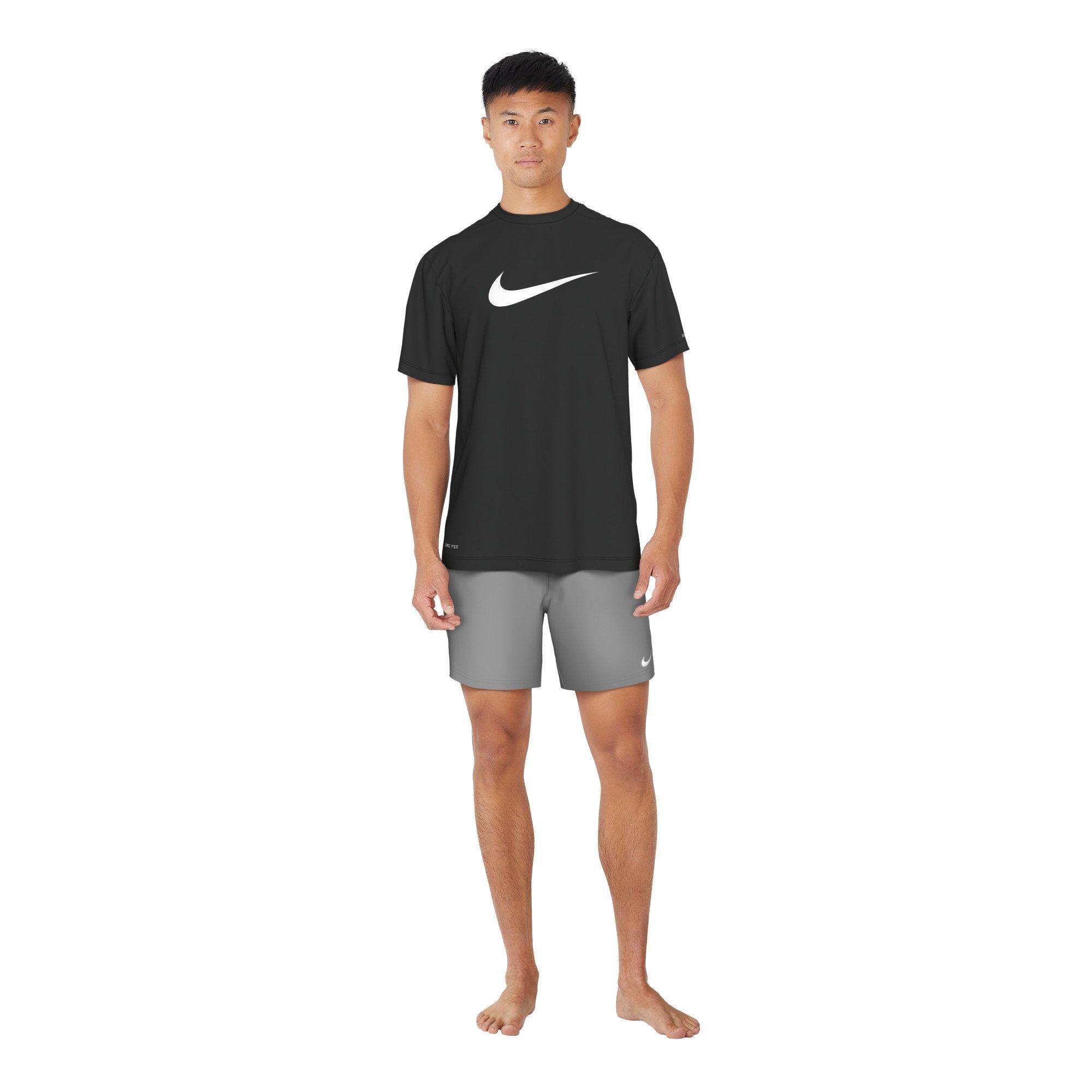 Nike Swim Men's Short Sleeve Hydroguard Specs T-Shirt - BLACK Thumbnail View 7