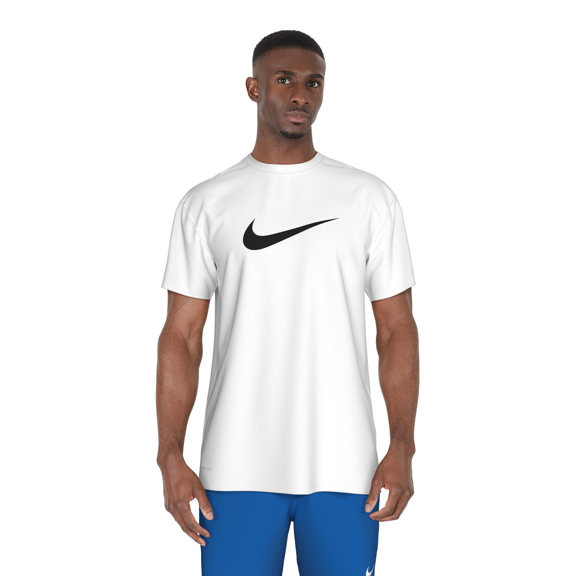 Nike Swim Men's Short Sleeve Hydroguard Specs T-Shirt - WHITE Thumbnail View 1