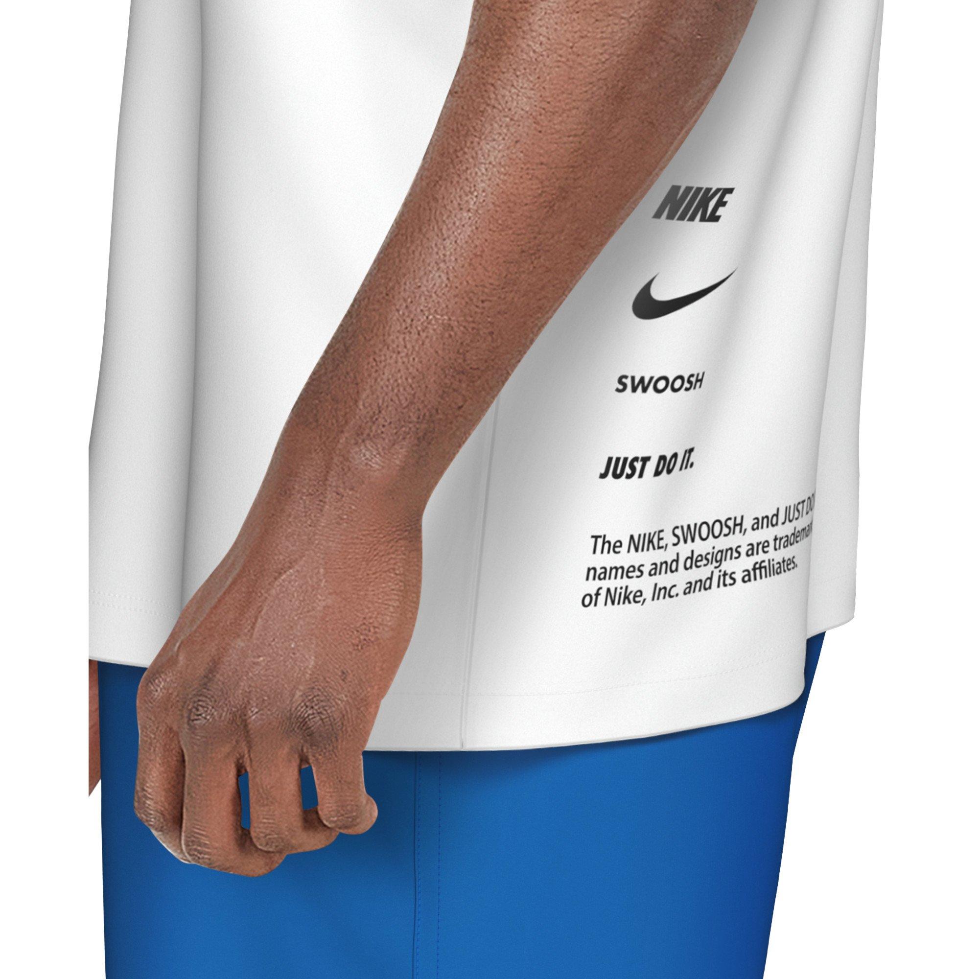 Nike Swim Men's Short Sleeve Hydroguard Specs T-Shirt - WHITE Thumbnail View 6
