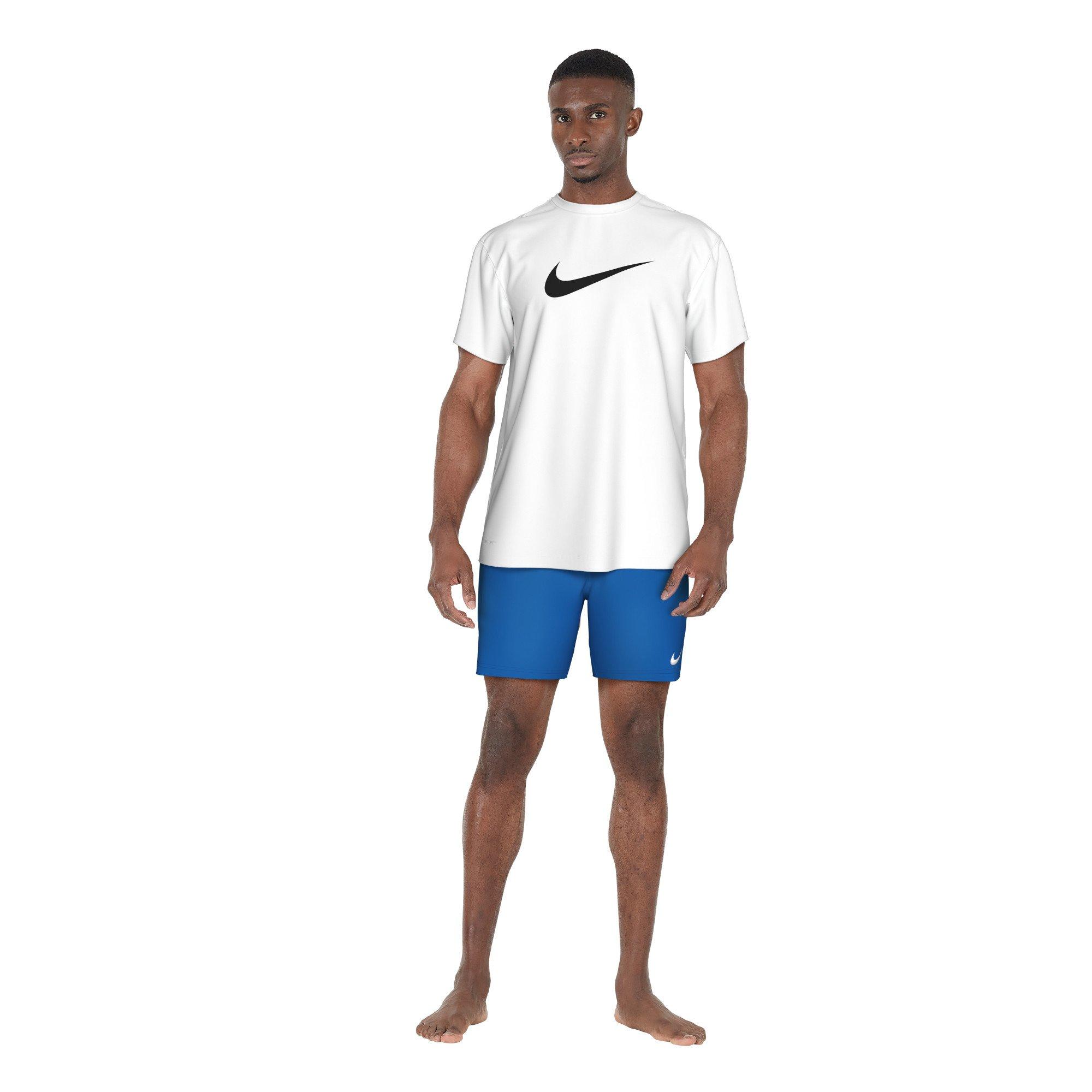 Nike Swim Men's Short Sleeve Hydroguard Specs T-Shirt - WHITE Thumbnail View 7
