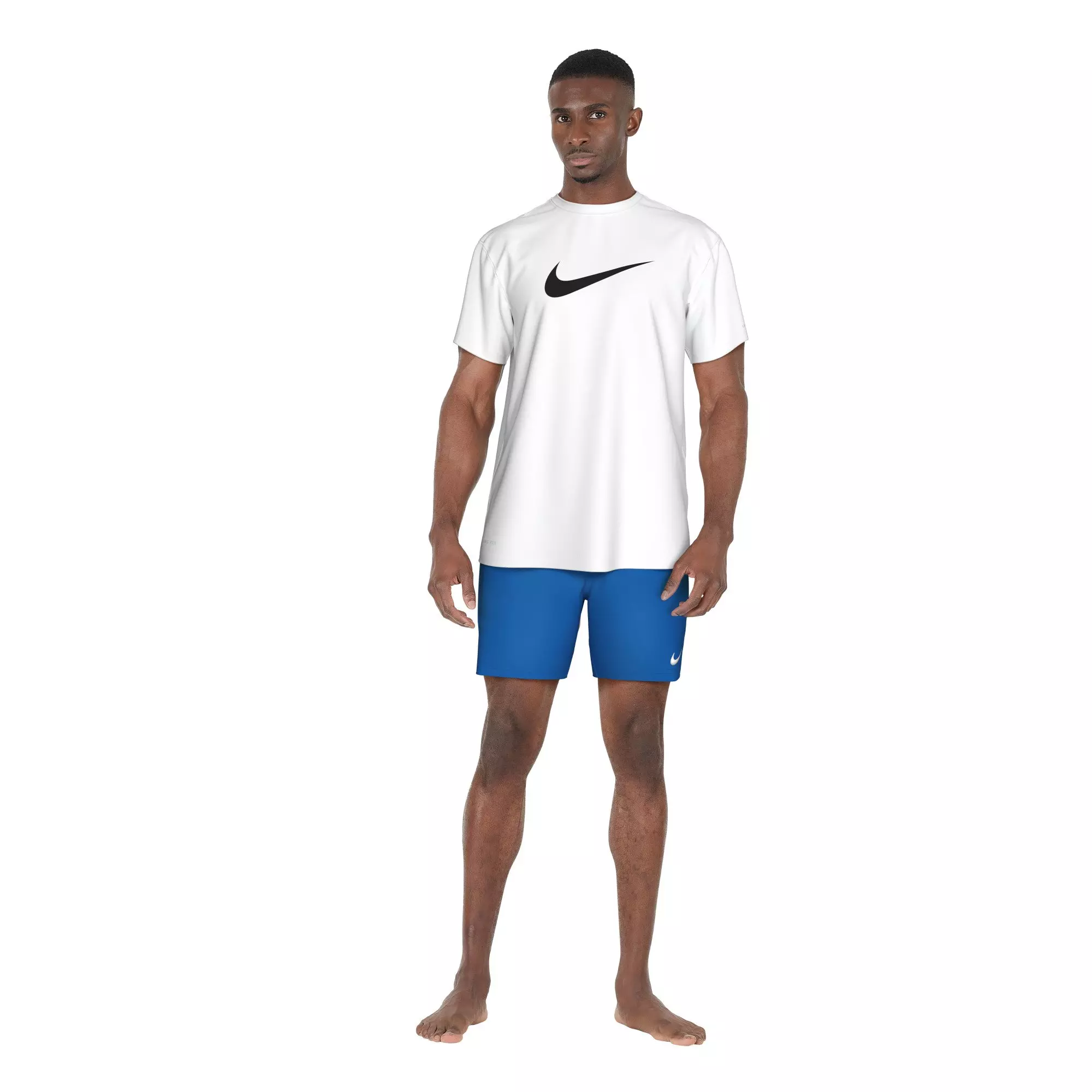 Nike Swim Men's Short Sleeve Hydroguard Specs T-Shirt - WHITE