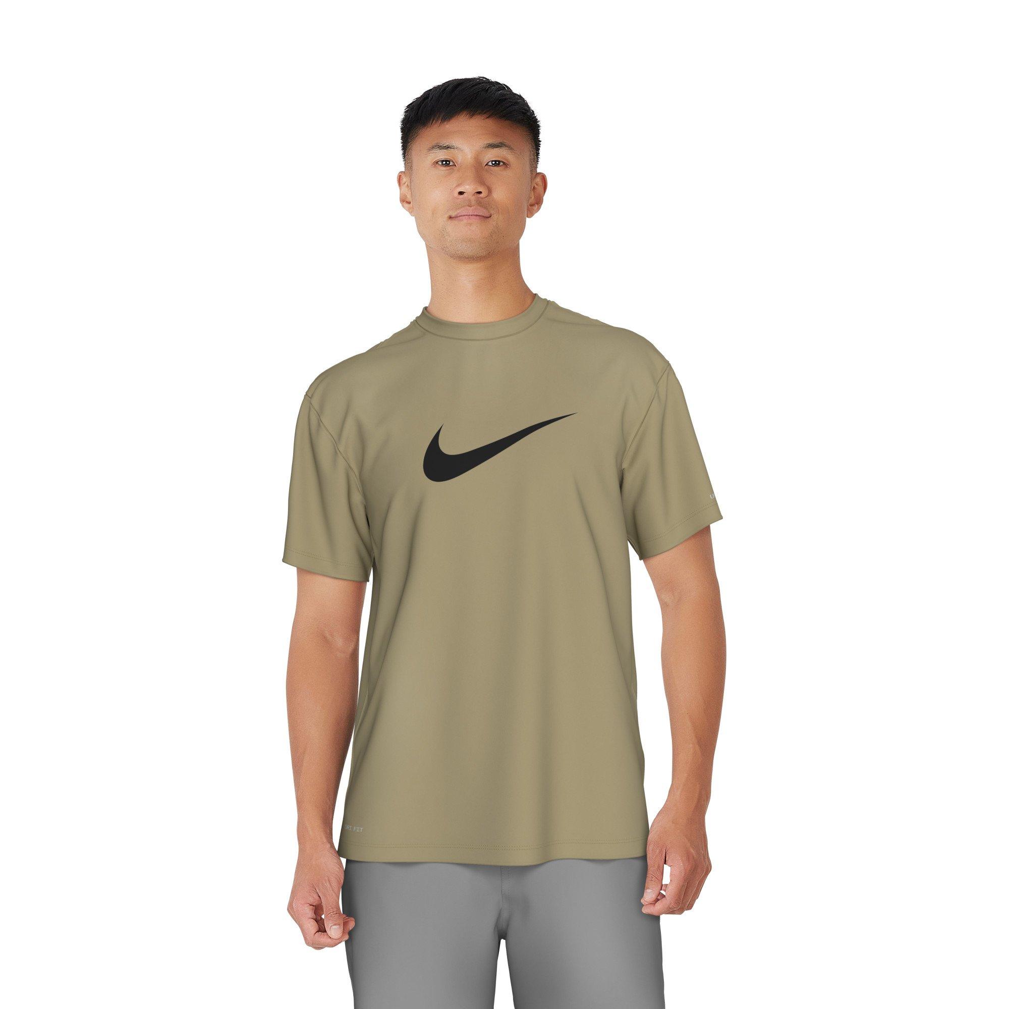Nike Swim Men's Short Sleeve Hydroguard Specs T-Shirt - BEIGE Thumbnail View 1