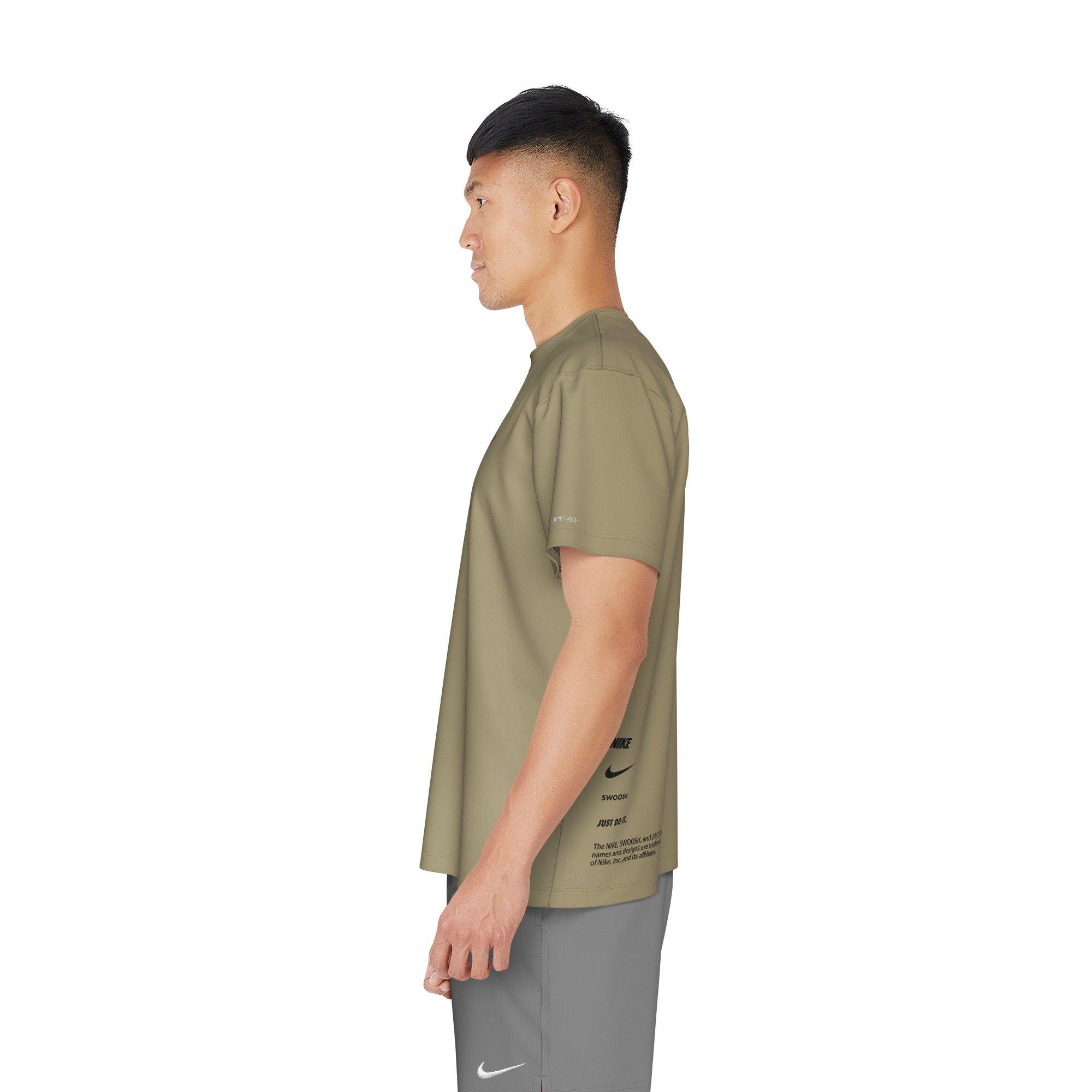 Nike Swim Men's Short Sleeve Hydroguard Specs T-Shirt - BEIGE Thumbnail View 3