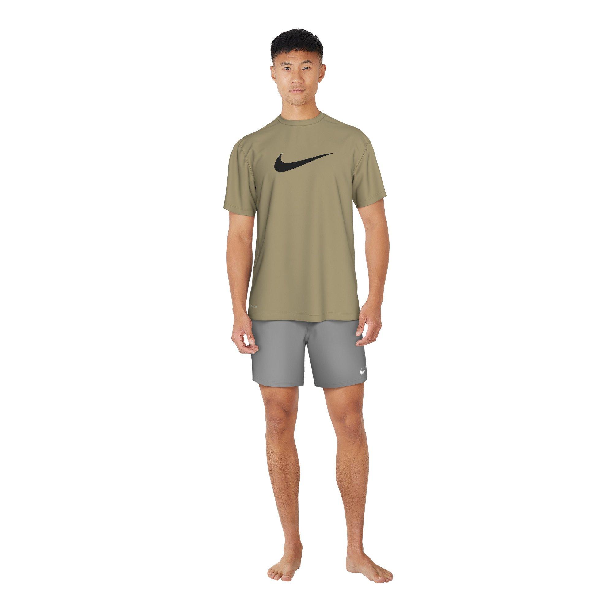 Nike Swim Men's Short Sleeve Hydroguard Specs T-Shirt - BEIGE Thumbnail View 7