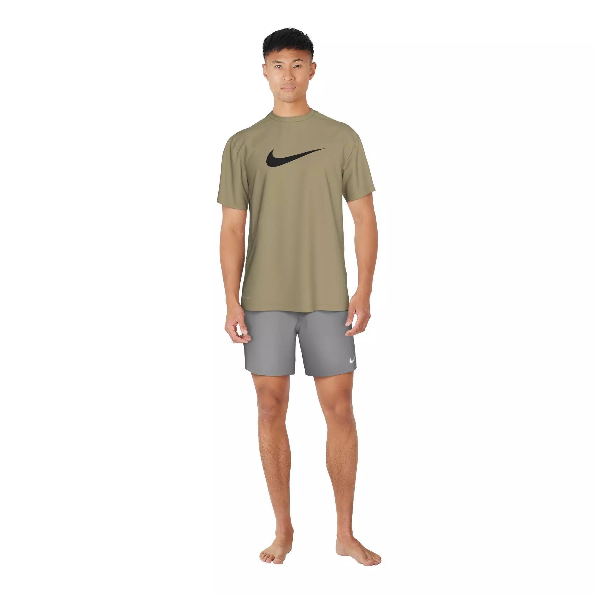 Nike Swim Men's Short Sleeve Hydroguard Specs T-Shirt - BEIGE