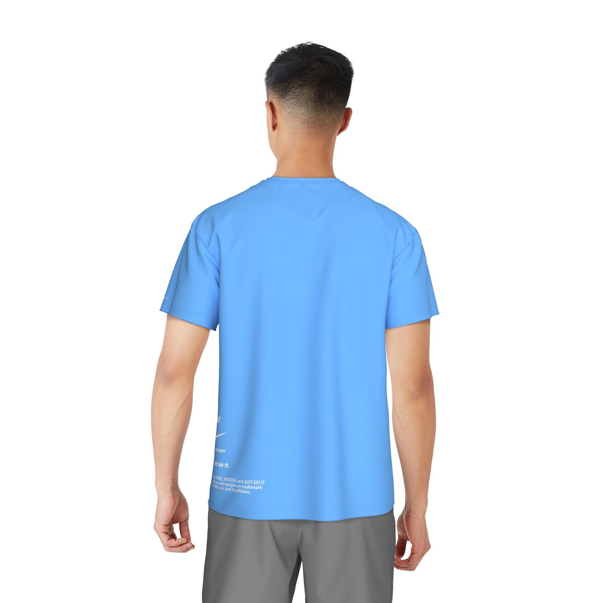 Nike Swim Men's Short Sleeve Hydroguard Specs T-Shirt - BLUE Thumbnail View 2