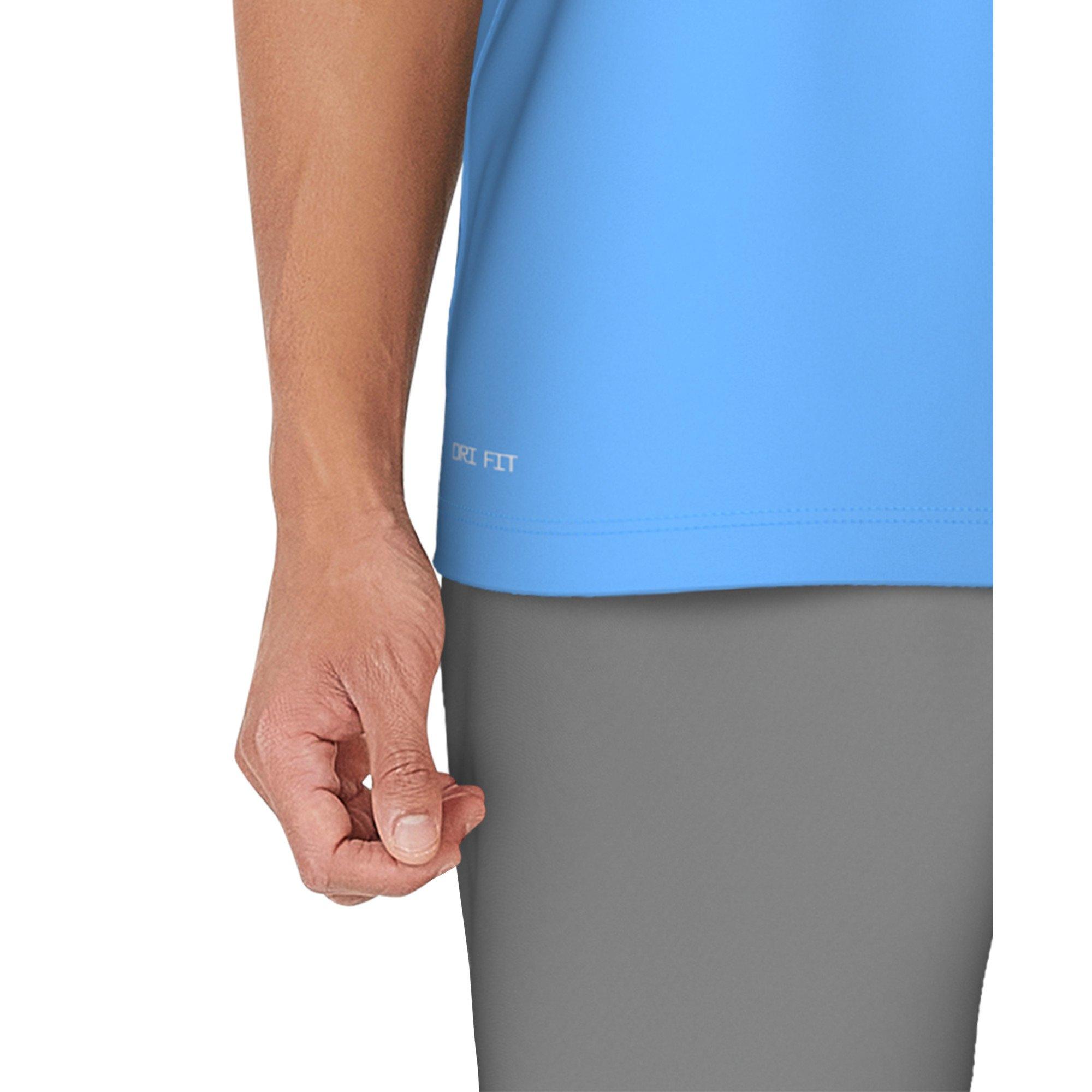 Nike Swim Men's Short Sleeve Hydroguard Specs T-Shirt - BLUE Thumbnail View 5