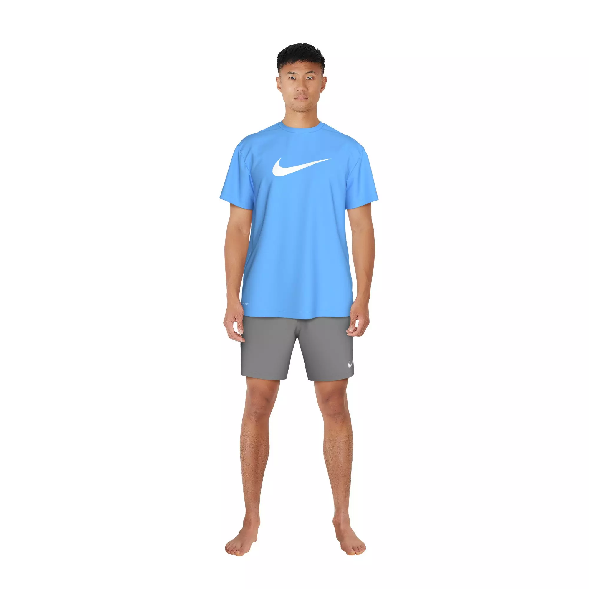 Nike Swim Men's Short Sleeve Hydroguard Specs T-Shirt - BLUE
