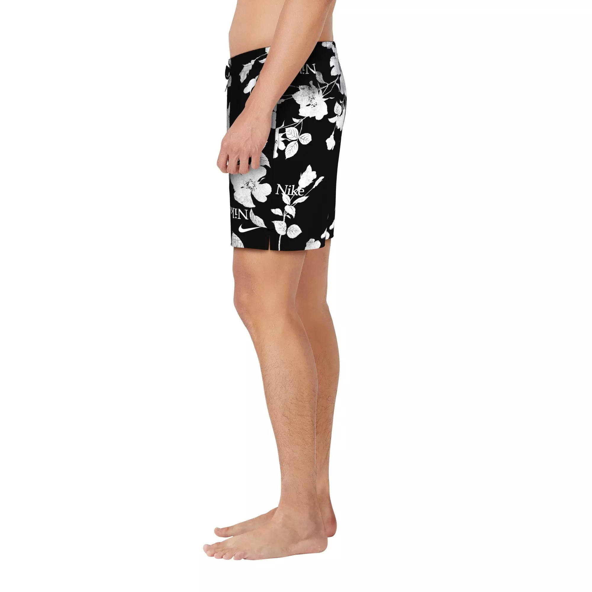 Nike Swim Men's Fine Floral 7" Volley Shorts - BLACK
