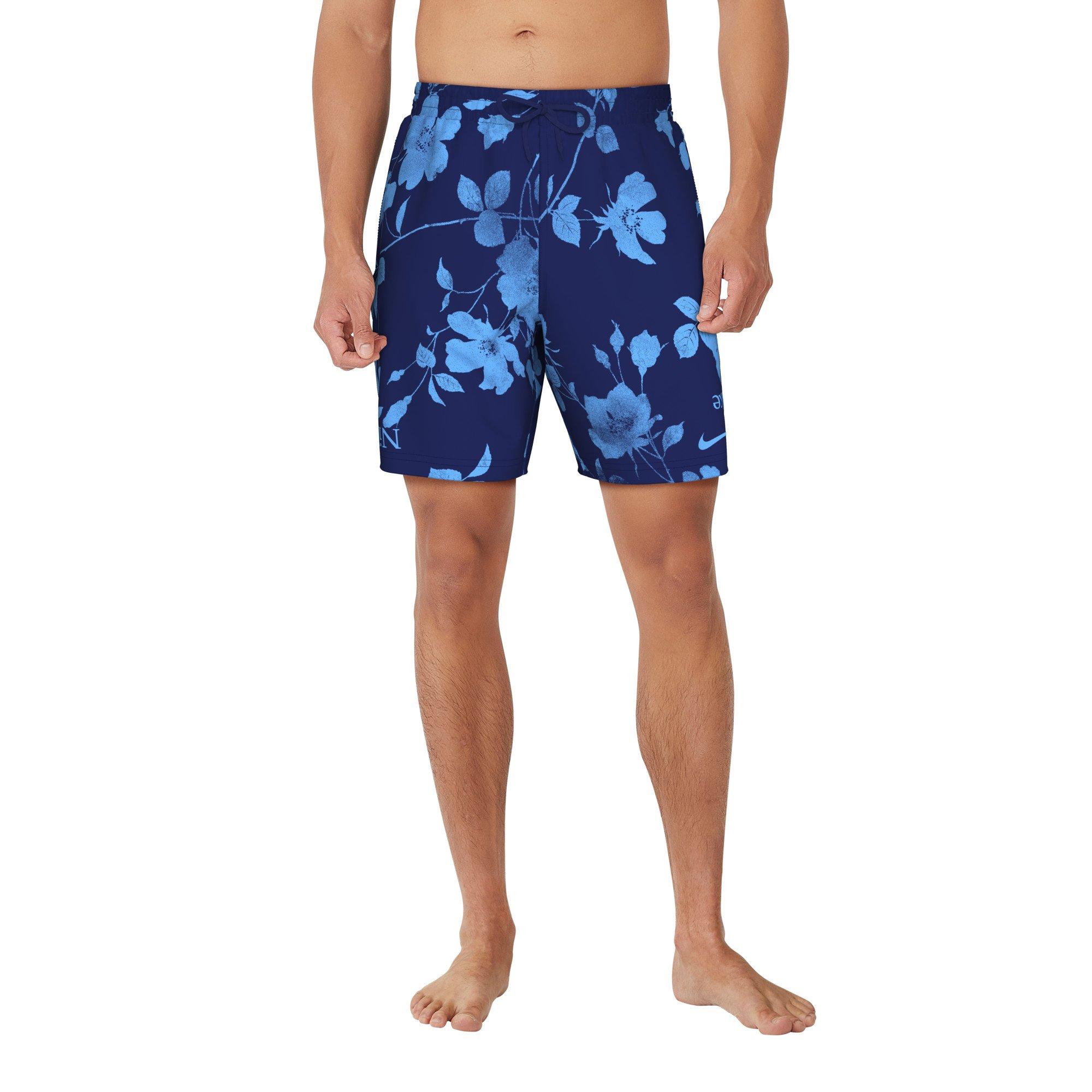 Nike Swim Men's Fine Floral 7" Volley Shorts - NAVY Thumbnail View 1