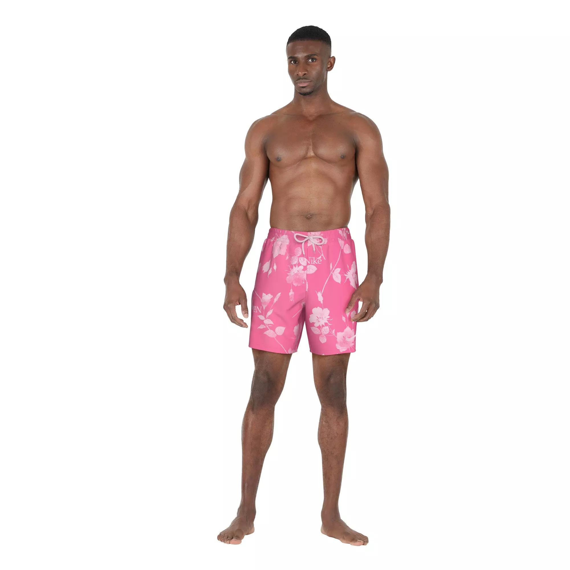Nike Swim Men's Fine Floral 7" Volley Shorts - PINK