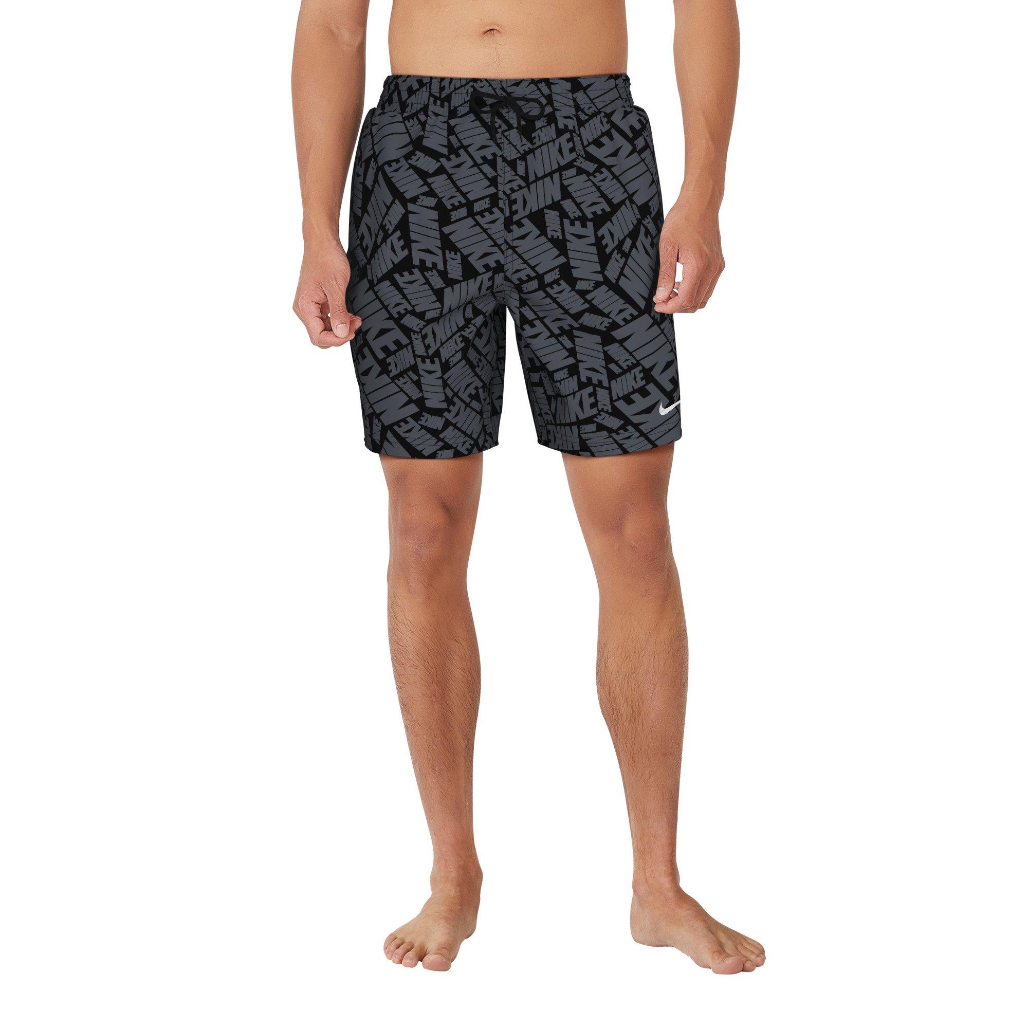 Nike Swim Men's Tossed Block 7" Volley Shorts - BLACK Thumbnail View 1