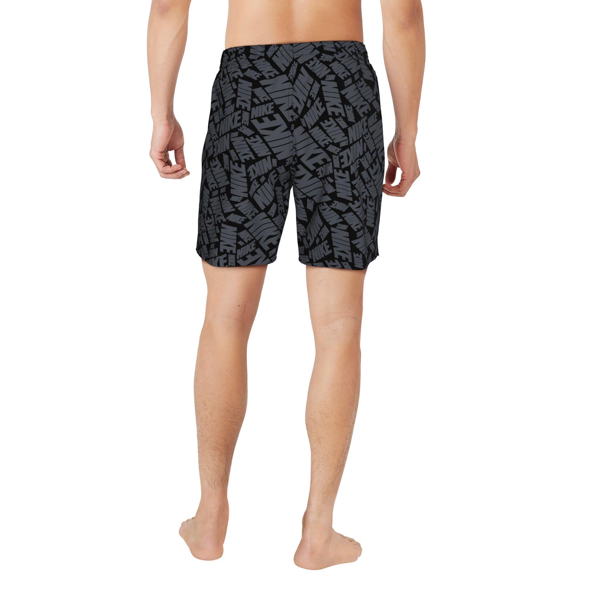 Nike Swim Men's Tossed Block 7" Volley Shorts - BLACK Thumbnail View 2
