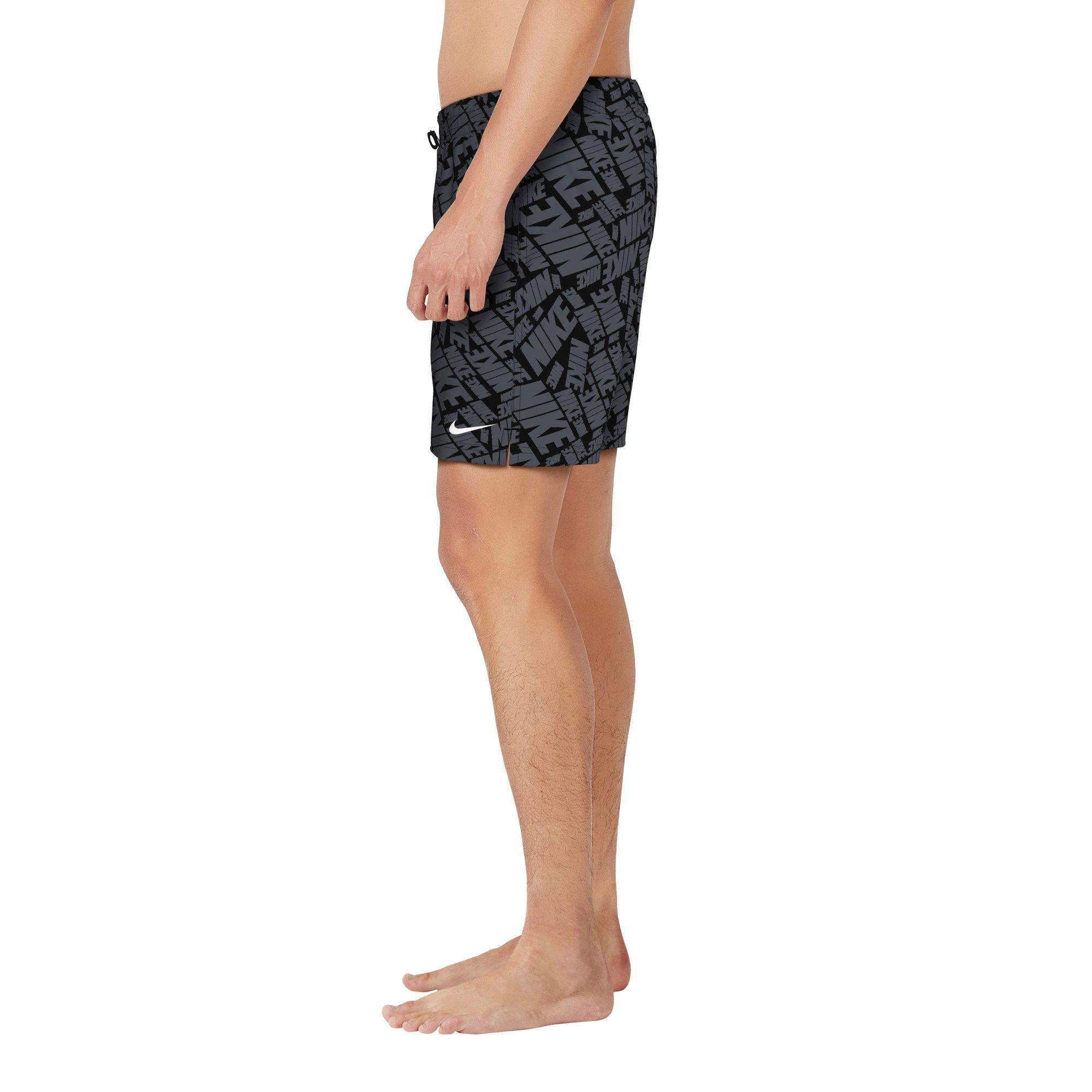 Nike Swim Men's Tossed Block 7" Volley Shorts - BLACK Thumbnail View 3
