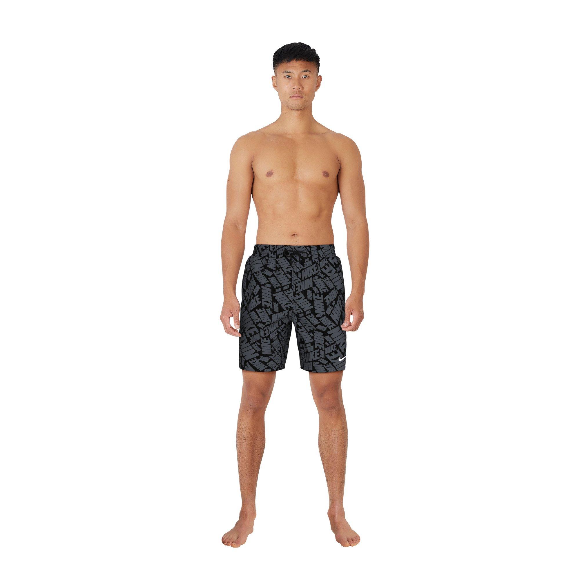 Nike Swim Men's Tossed Block 7" Volley Shorts - BLACK Thumbnail View 4