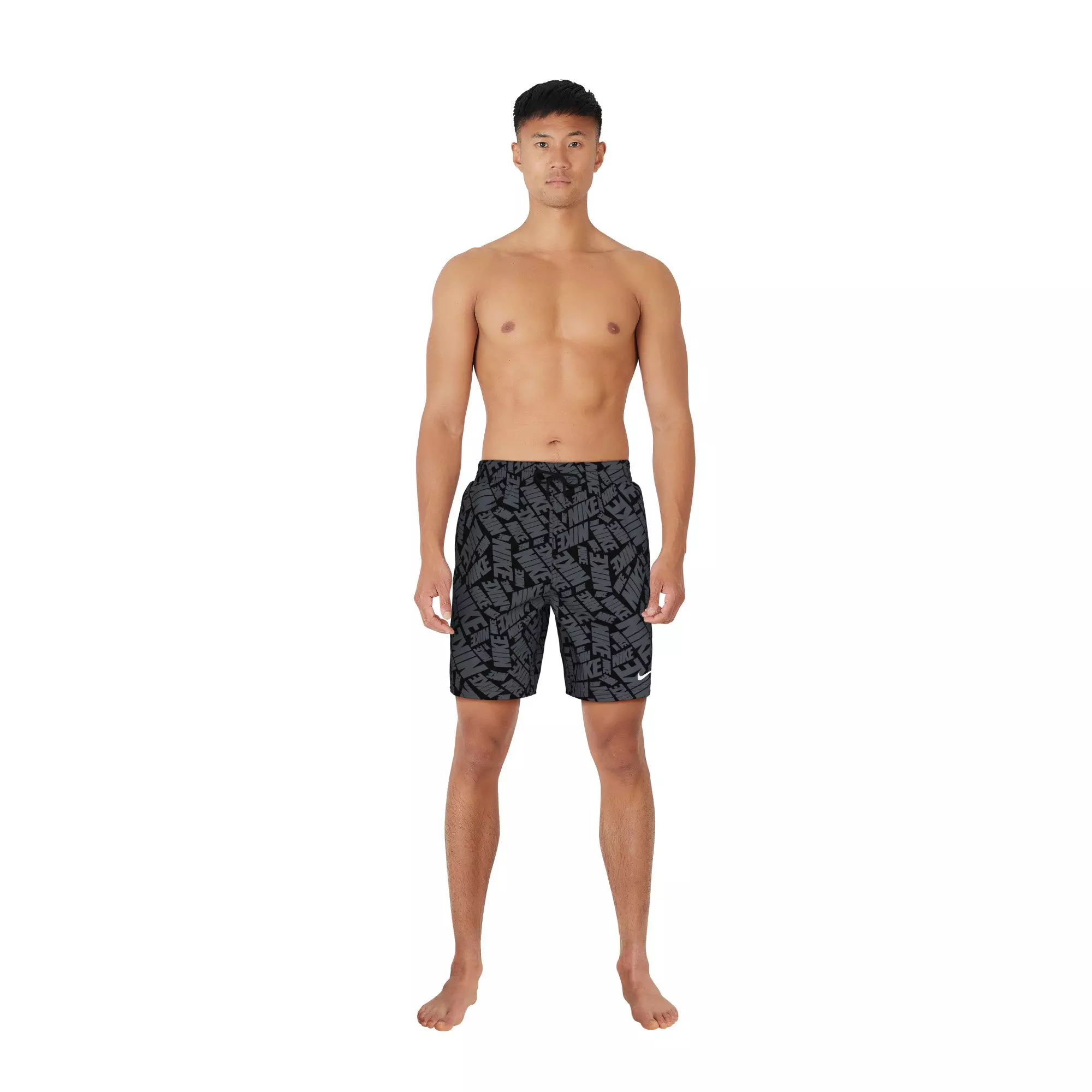 Nike Swim Men's Tossed Block 7" Volley Shorts - BLACK