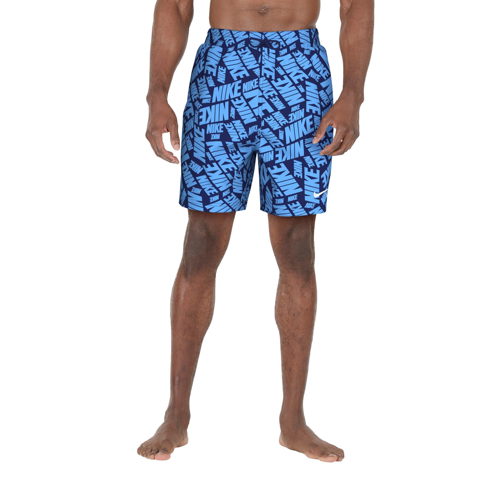 Nike Swim Men's Tossed Block 7" Volley Shorts - BLUE Thumbnail View 1