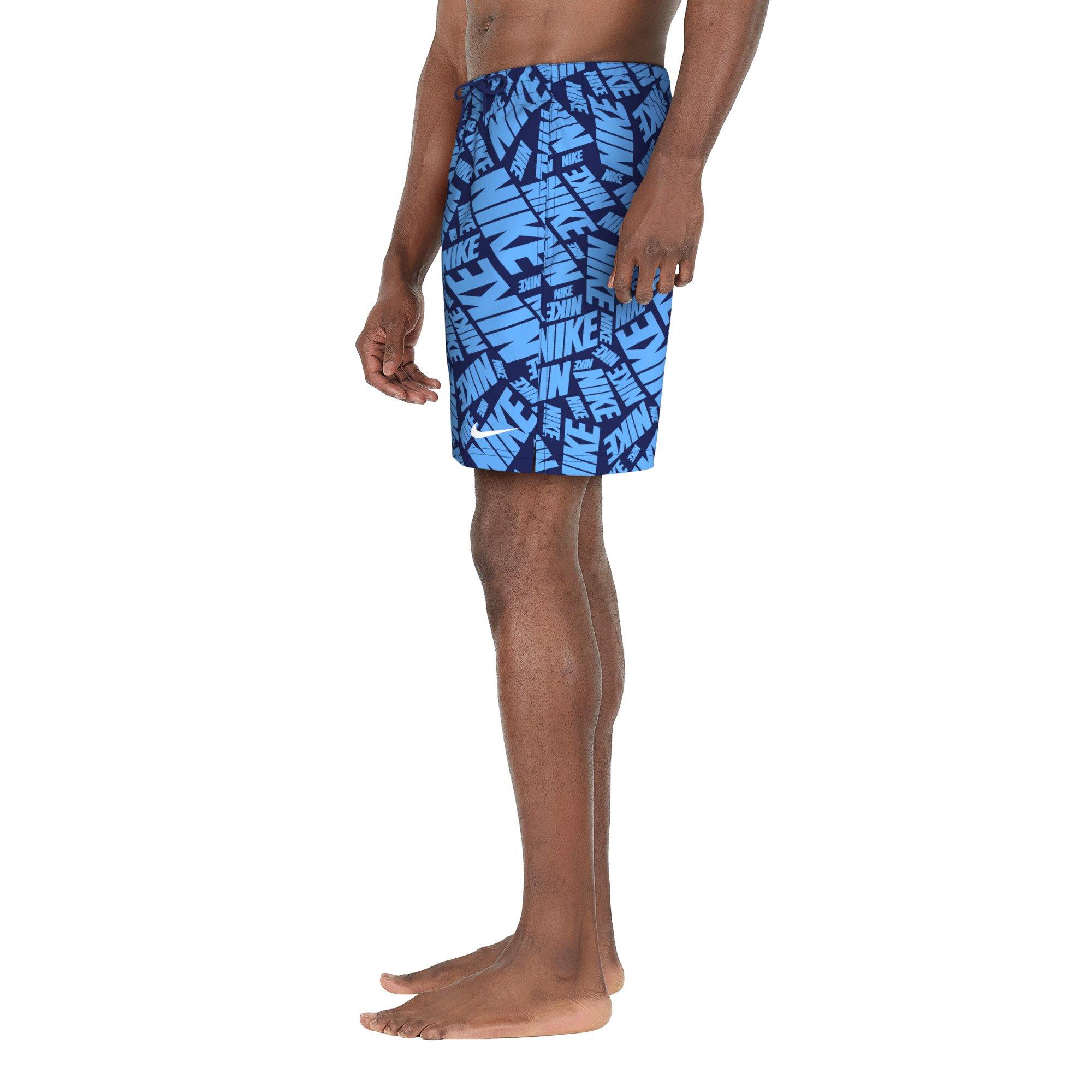 Nike Swim Men's Tossed Block 7" Volley Shorts - BLUE Thumbnail View 3