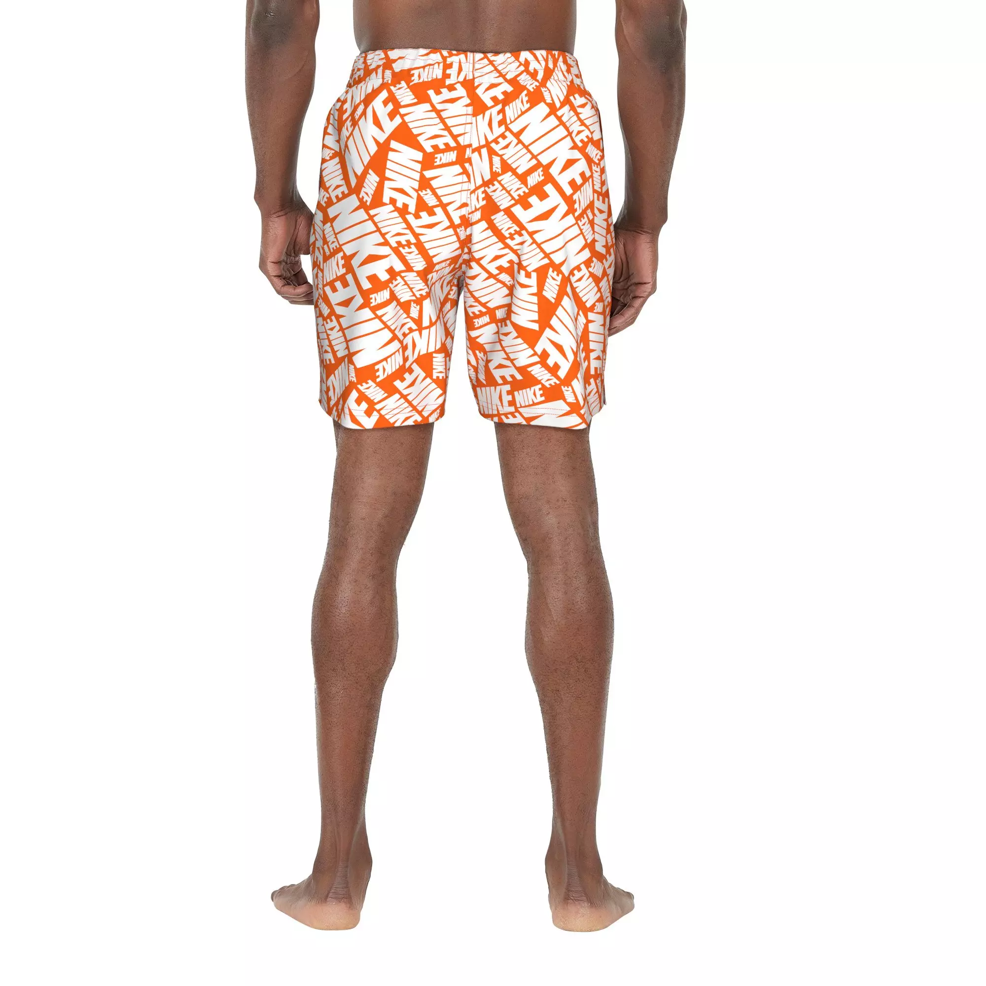 Nike Swim Men's Tossed Block 7" Volley Shorts - ORANGE