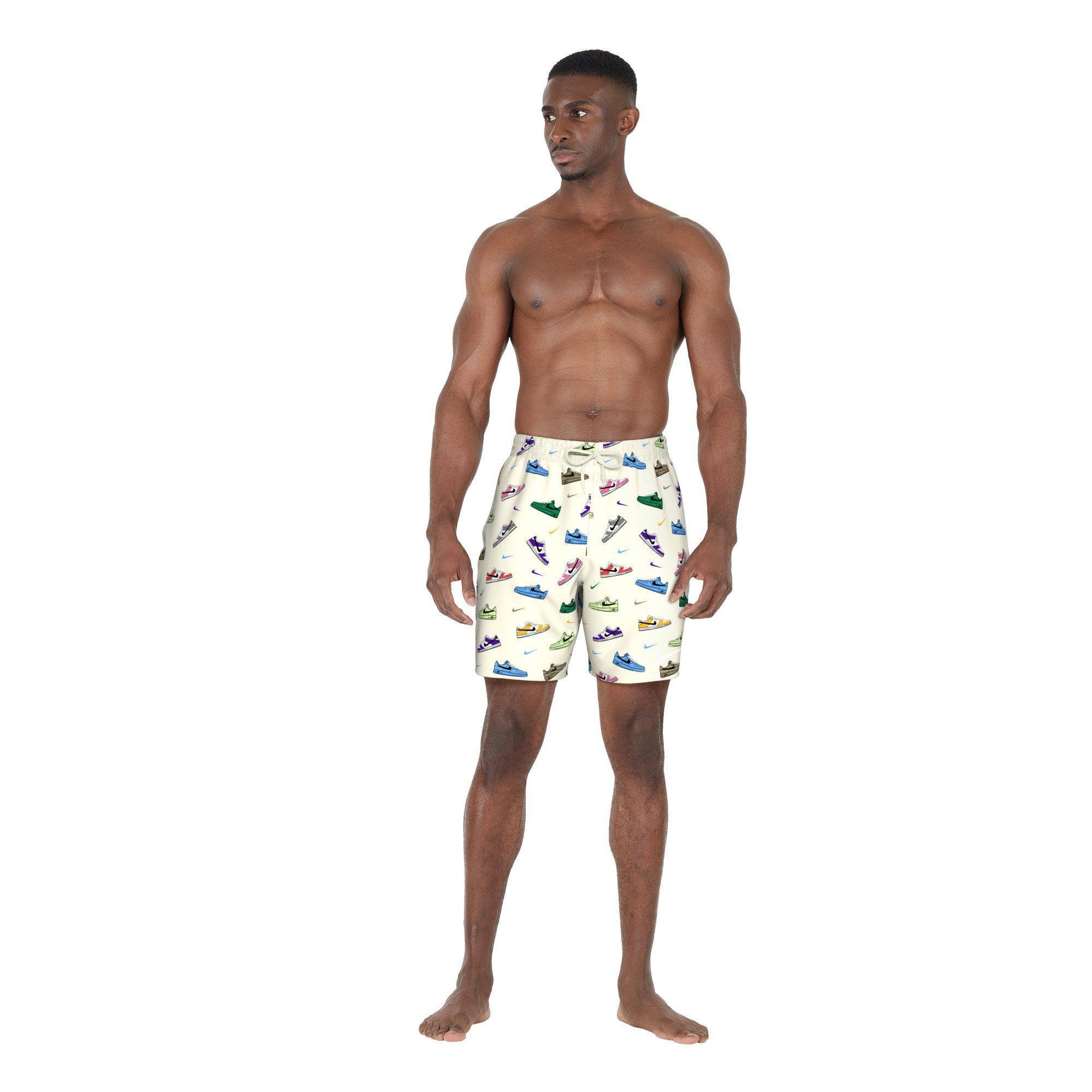Nike Swim Men's Multi Print 7" Volley Shorts - SAIL Thumbnail View 4