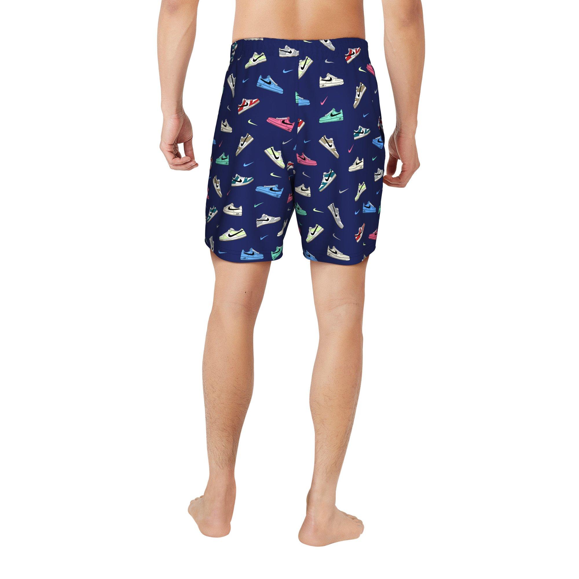 Nike Swim Men's Multi Print 7" Volley Shorts - BLUE Thumbnail View 2