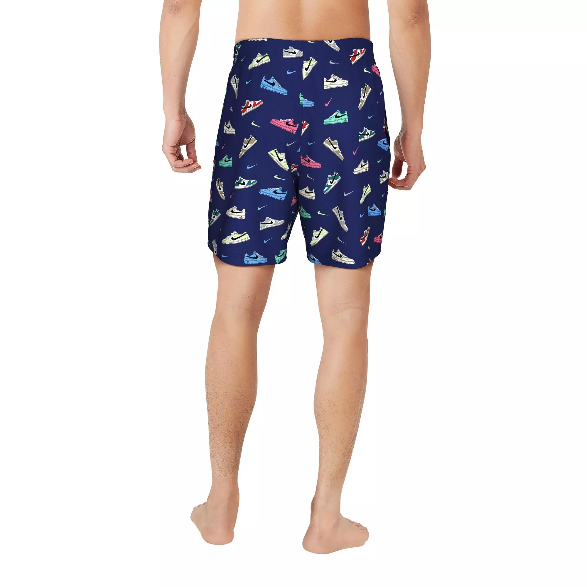 Nike Swim Men's Multi Print 7" Volley Shorts - BLUE