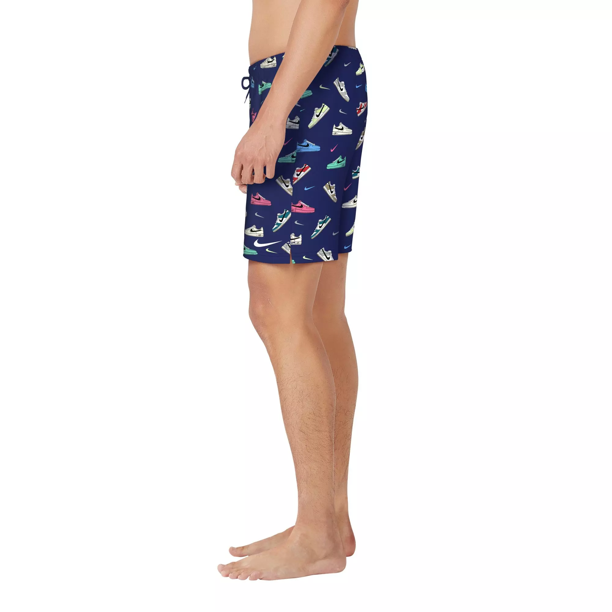 Nike Swim Men's Multi Print 7" Volley Shorts - BLUE