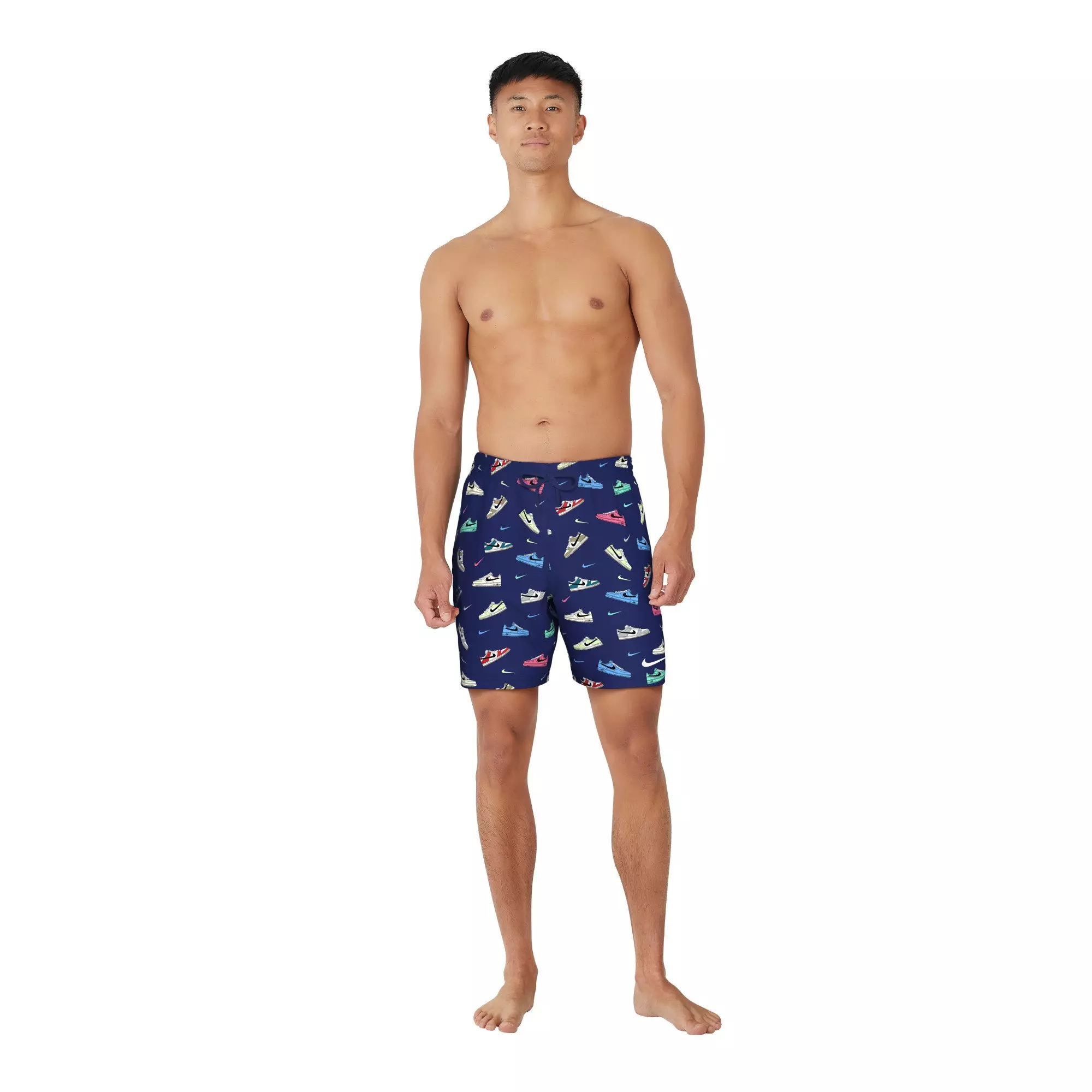 Nike Swim Men's Multi Print 7" Volley Shorts - BLUE