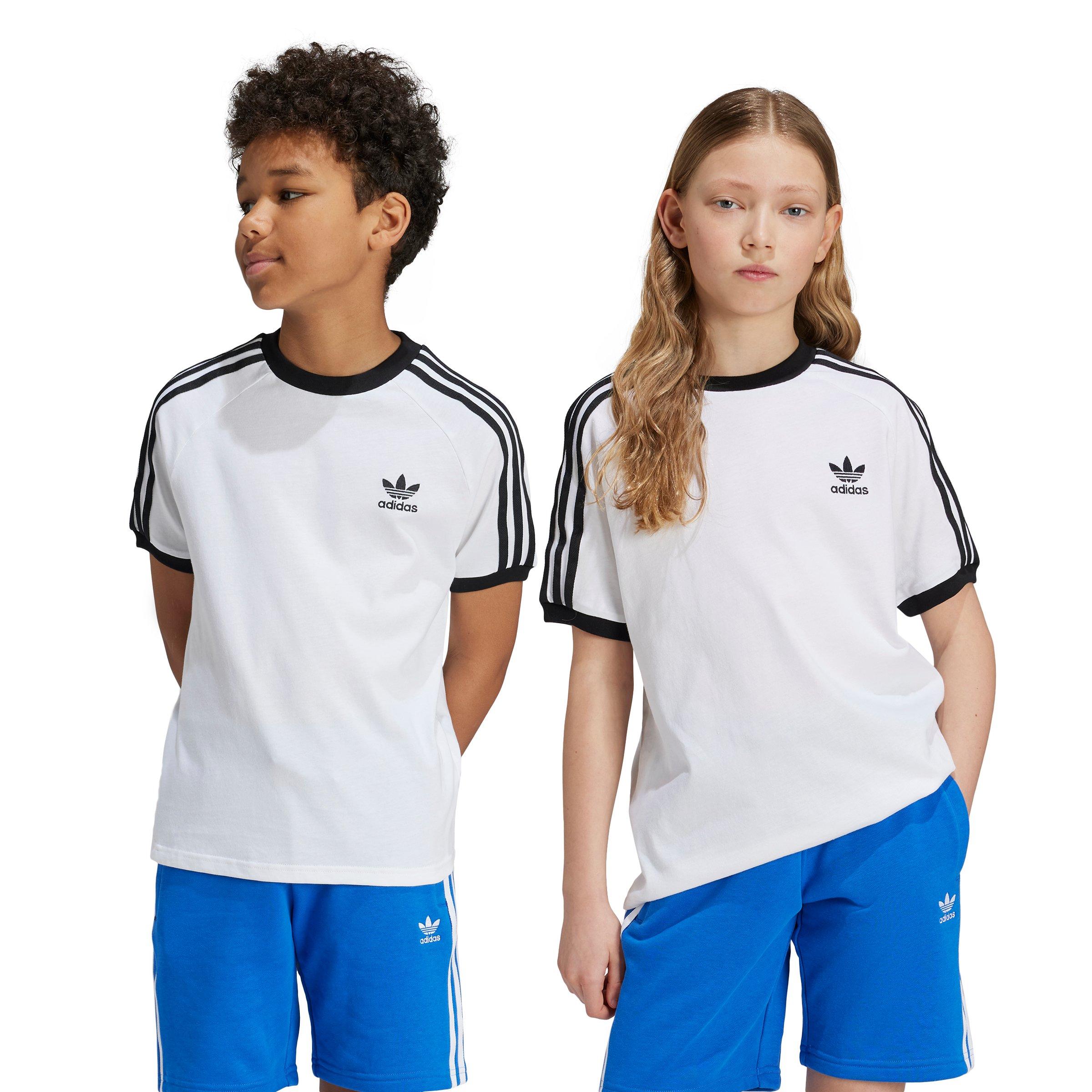 adidas Originals Big Kids' 3-Stripes T-Shirt - White - WHITE