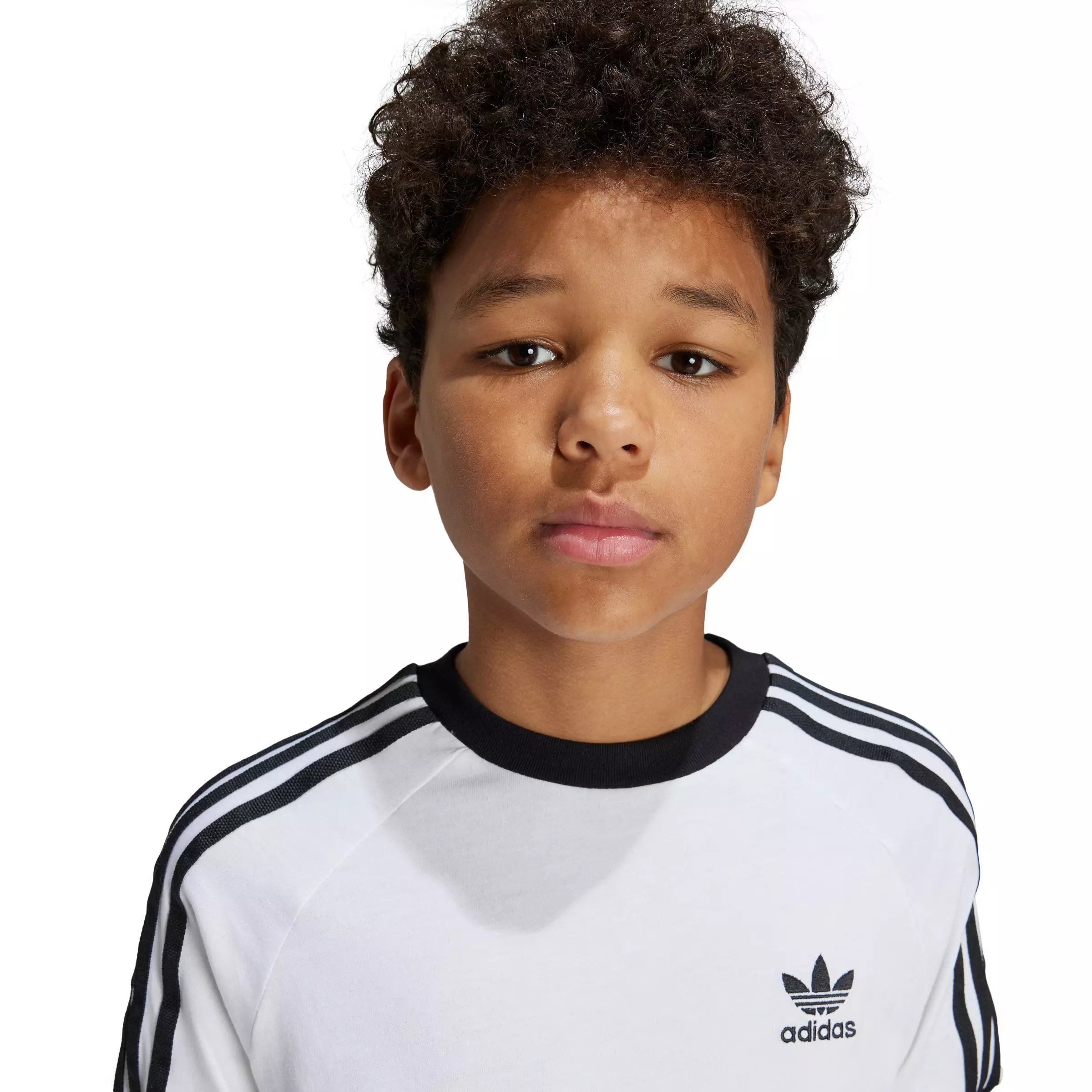 adidas Originals Big Kids' 3-Stripes T-Shirt - White - WHITE