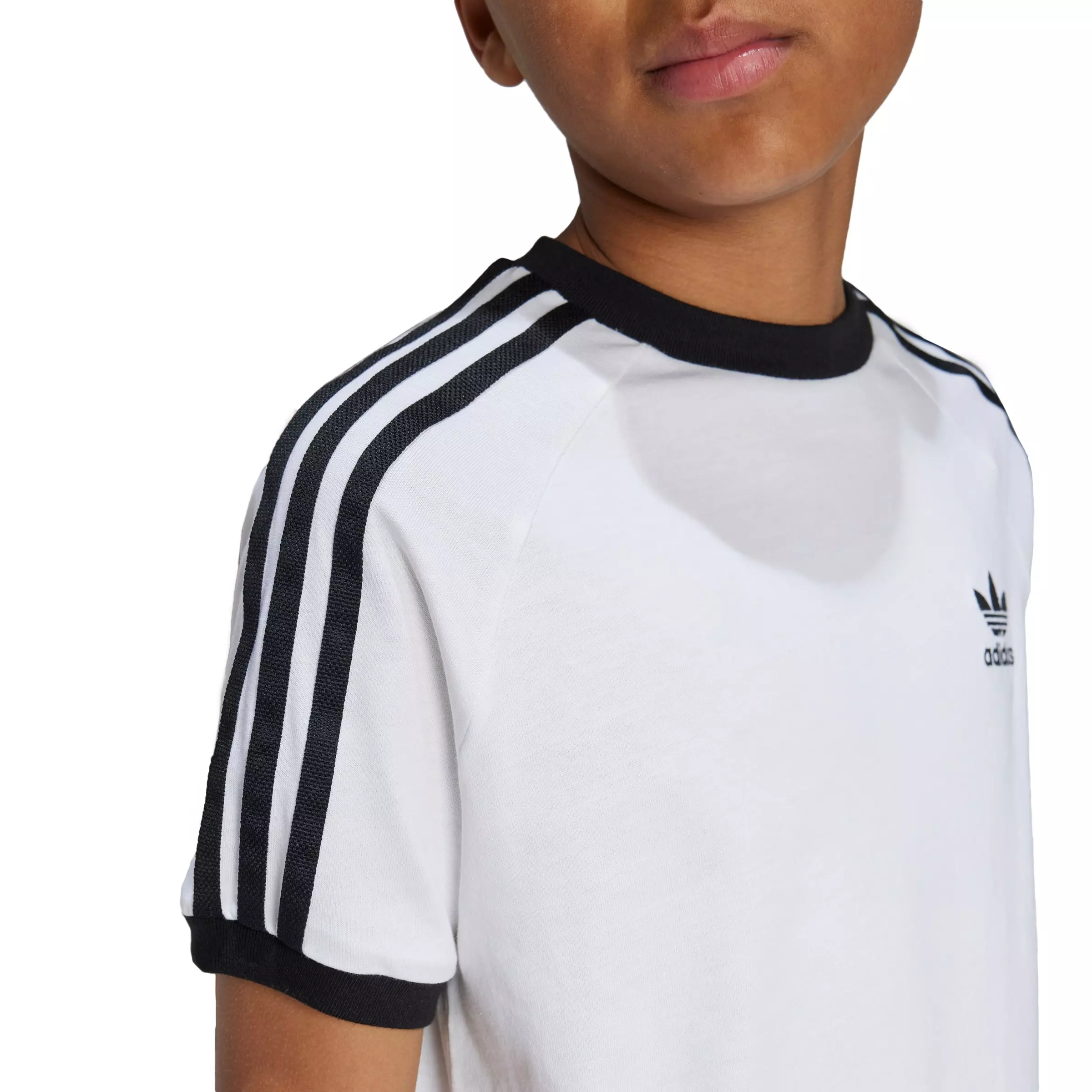 adidas Originals Big Kids' 3-Stripes T-Shirt - White - WHITE