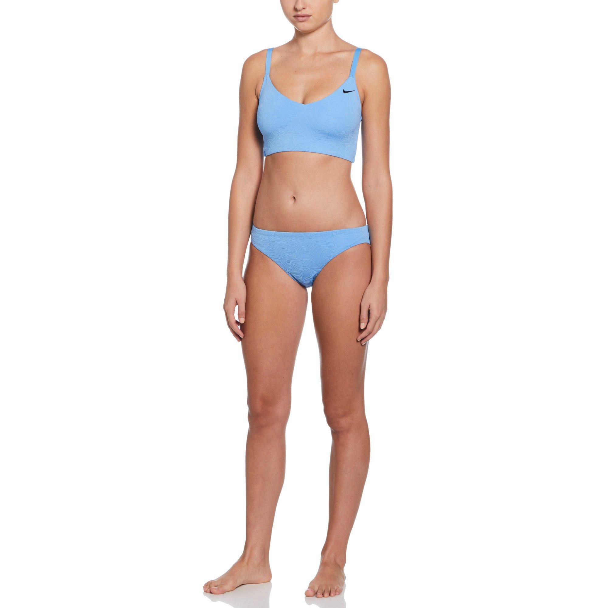 Nike Swim Women's Line Wave V-Neck Midkini - BLUE Thumbnail View 5