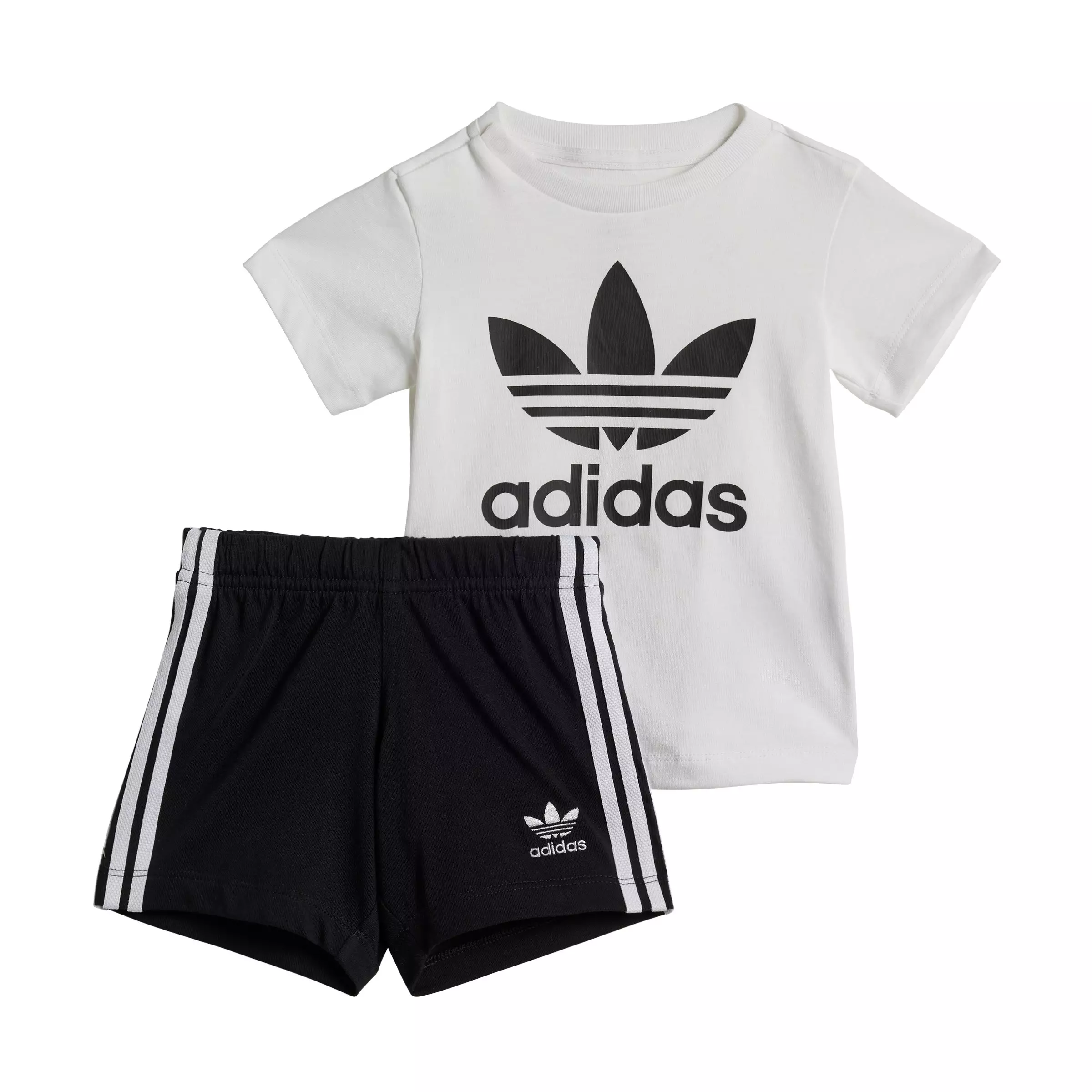 adidas Originals Toddler Kids' Shorts Tee Set - Black/White - BLACK/WHITE