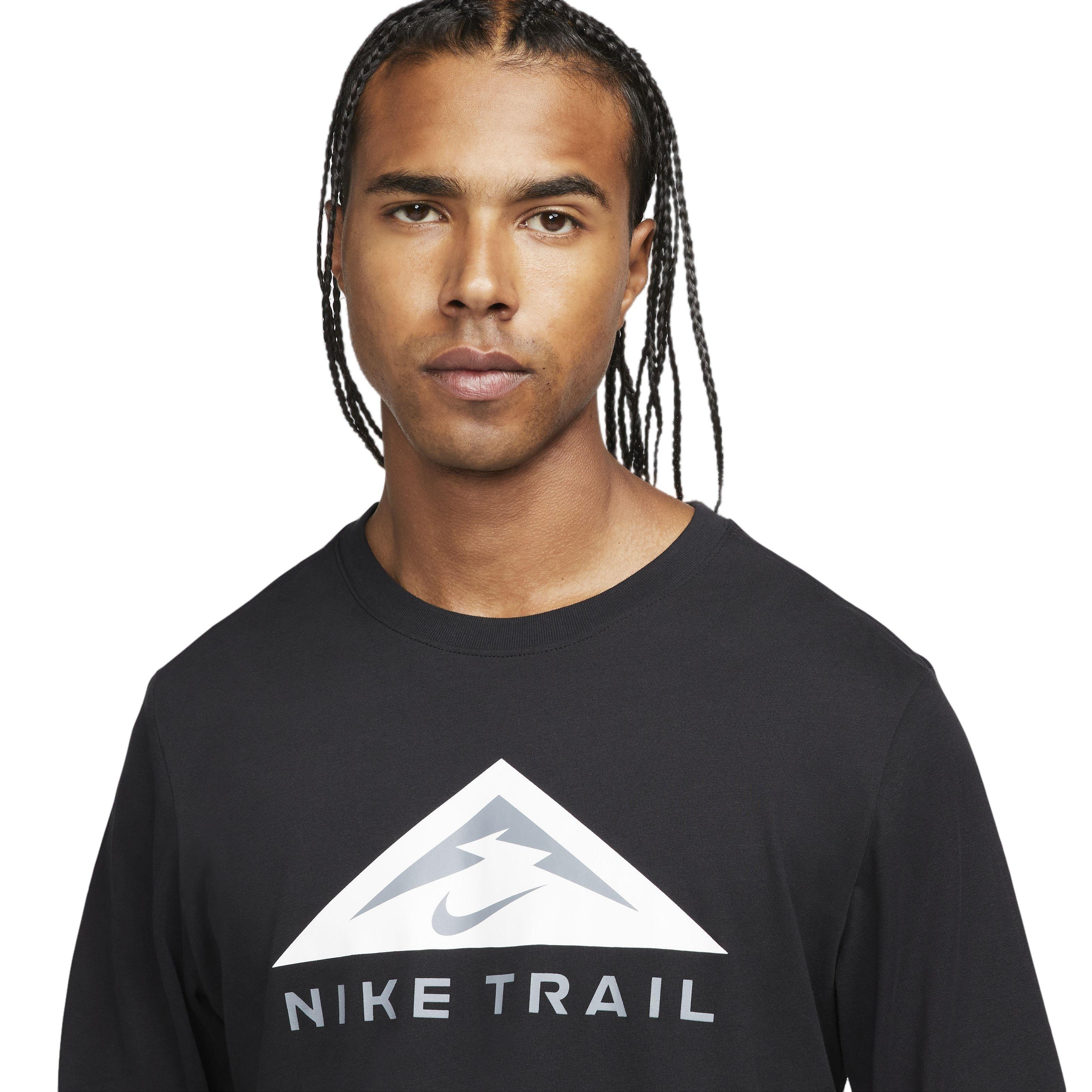 Nike Men's Dri-FIT Long-Sleeve Trail Running Crew - BLACK Thumbnail View 3