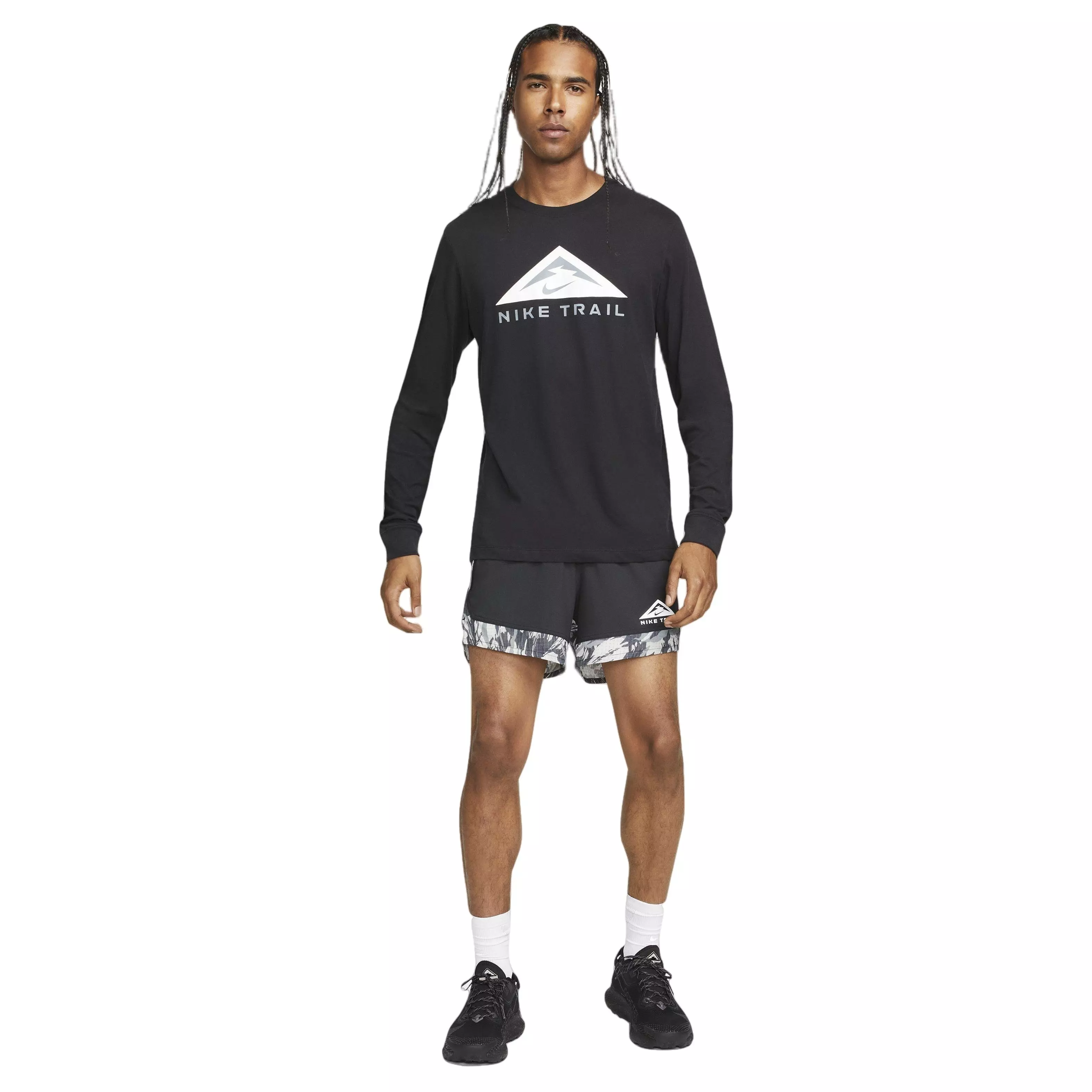 Nike Men's Dri-FIT Long-Sleeve Trail Running Crew - BLACK